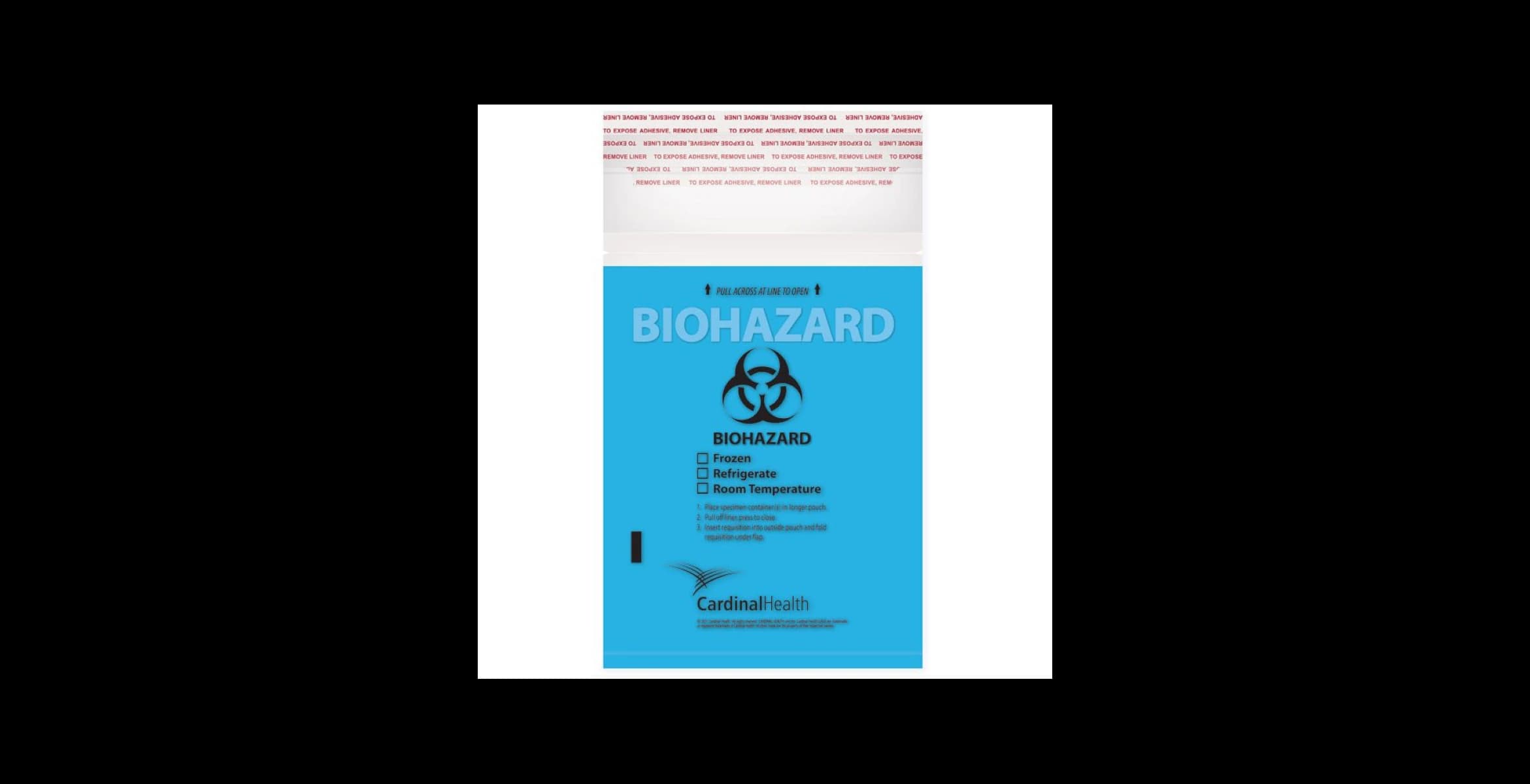 Cardinal Health Biohazard Transport Bag, Blue, Zip Closure, 6" x 9", 100/Pack - Bag Transport Biohazard Blue - Image 1