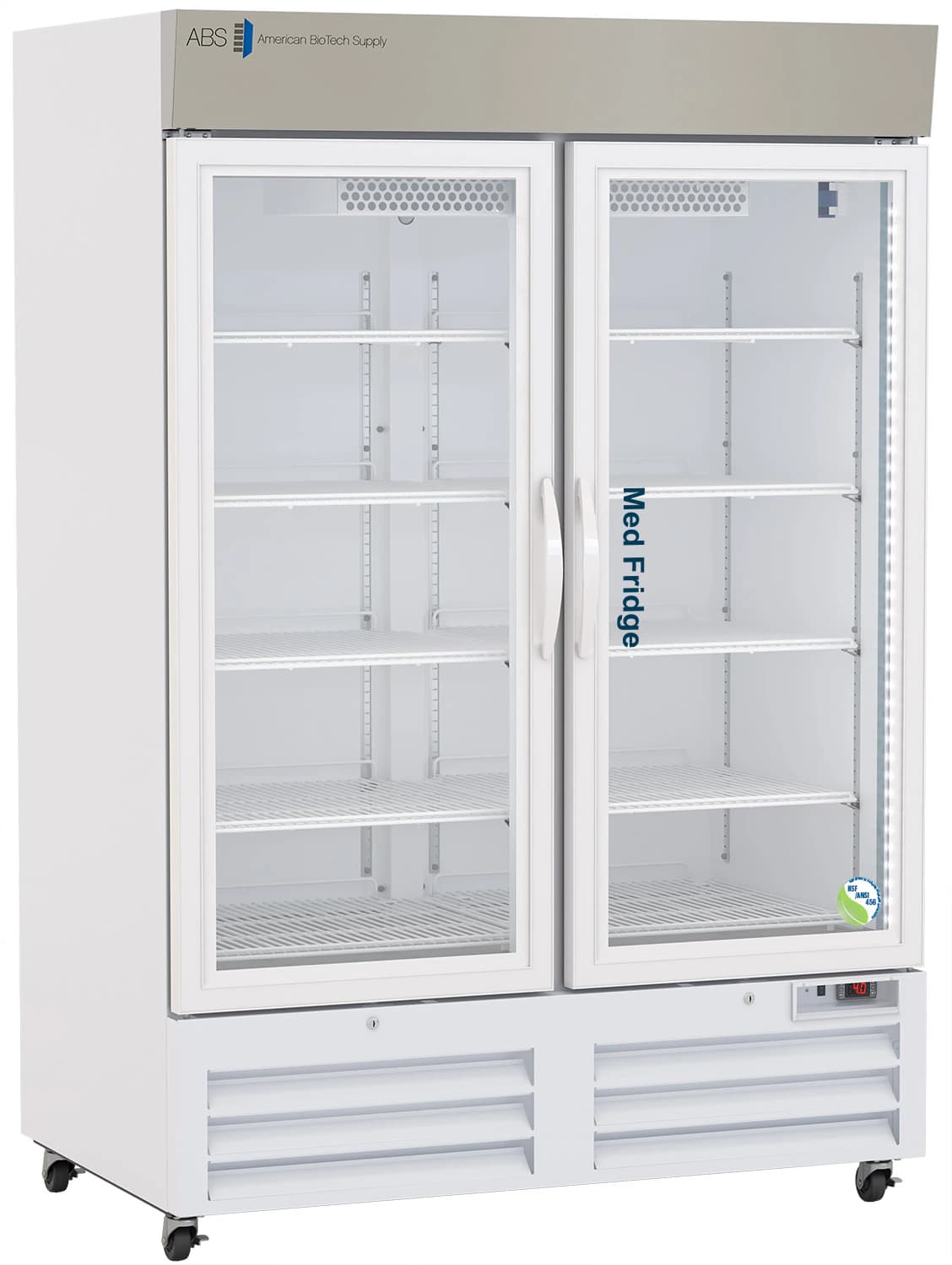 American Biotech Supply Pharmacy Refrigerator, 49 Cu Ft, Glass Door, Right Hinge, 1 to 10°C, Cycle Optimized/Zero Energy - Refrigerator Pharm Glass Door - Image 1