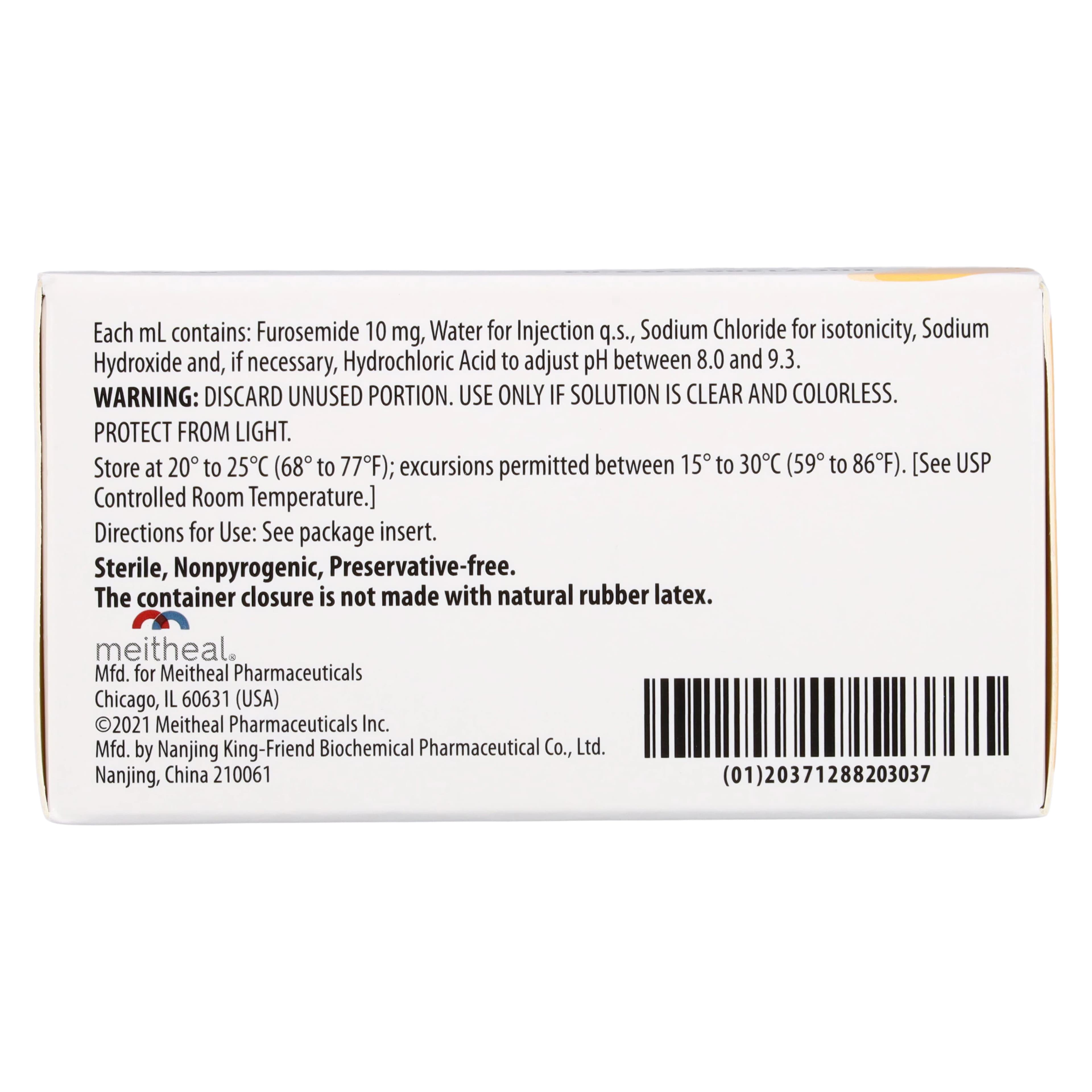 Furosemide Injection SDV 10mg/mL, 2mL Single Dose Vial, 25/Package thumbnail 5
