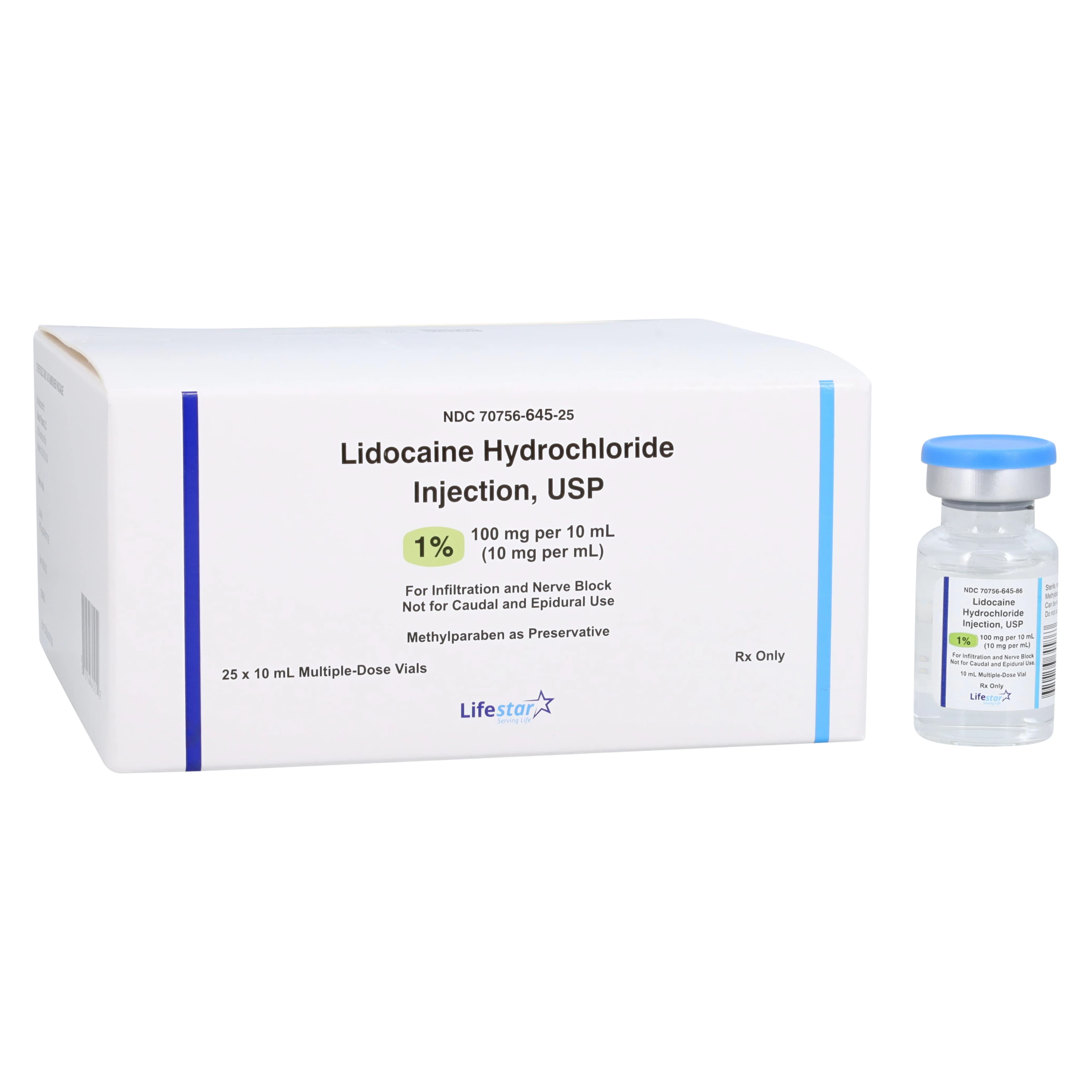 Lidocaine HCl Injection 1% MDV 10mL, 25/Package - Lidocaine HCl Inj MDV 10mL - Image 1