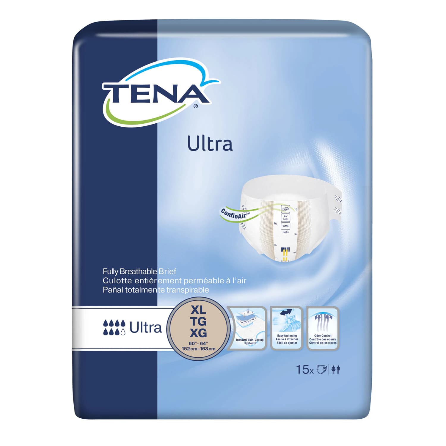TENA Ultra Brief, Unisex Adult, 60-64" Waist, Hook and Loop Closure, 40/Case - BRIEF TENA ULTRA BRIEF - Image 1