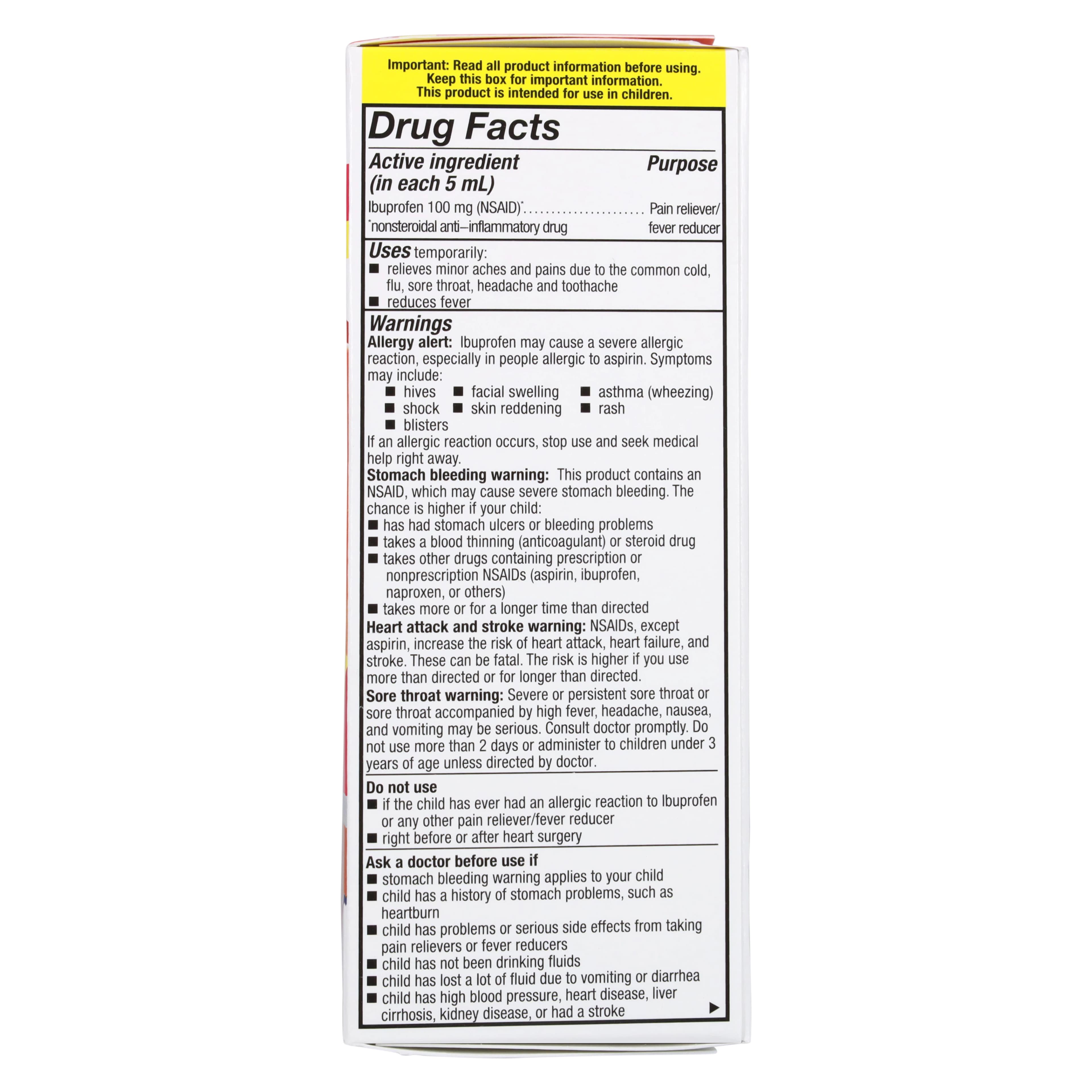 Ibuprofen Child Oral Suspension, Dye-Free, 100mg/5mL, 4 oz Bottle thumbnail 2