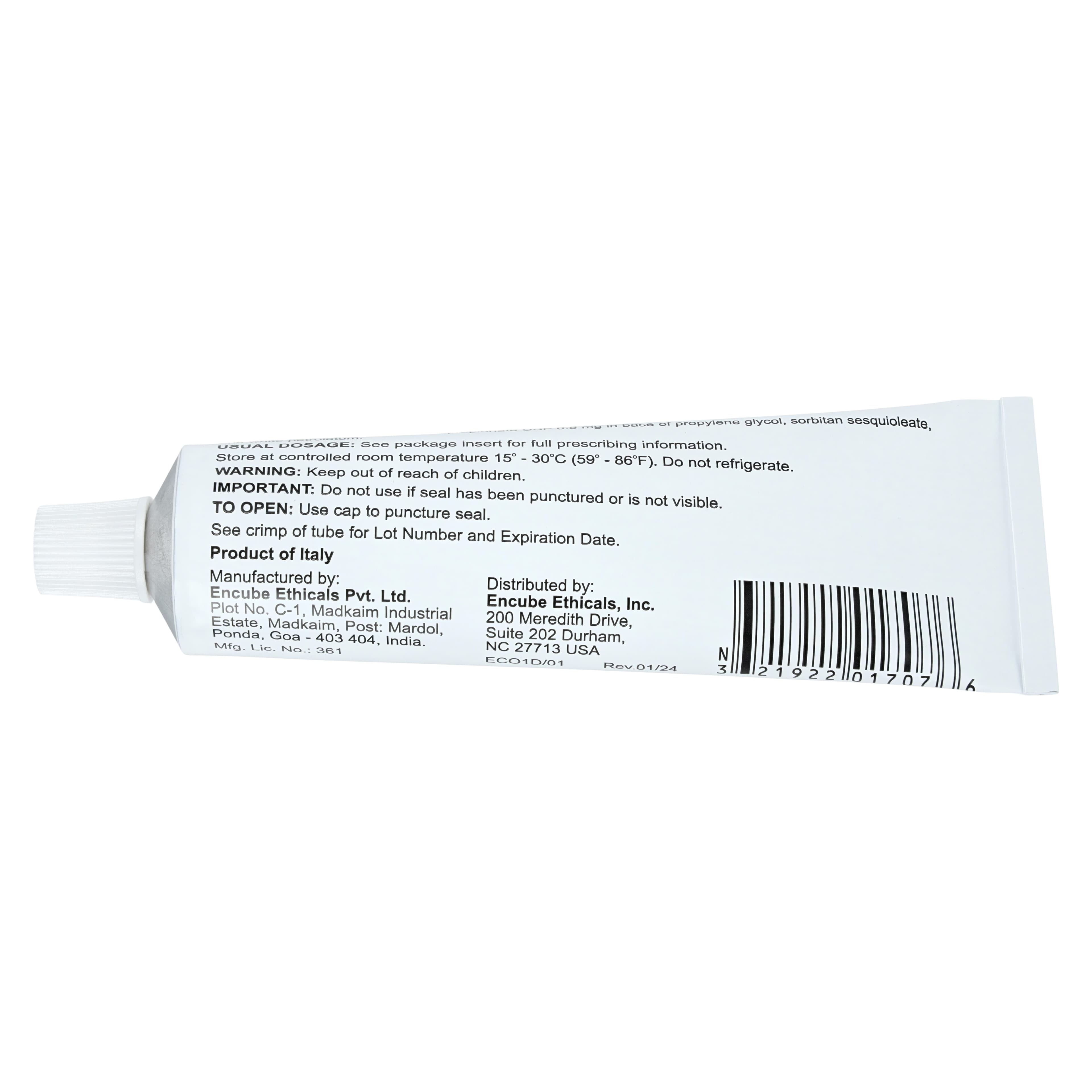 Clobetasol Propionate Ointment 0.05%, 60g Tube (Encube Ethicals Inc) thumbnail 4
