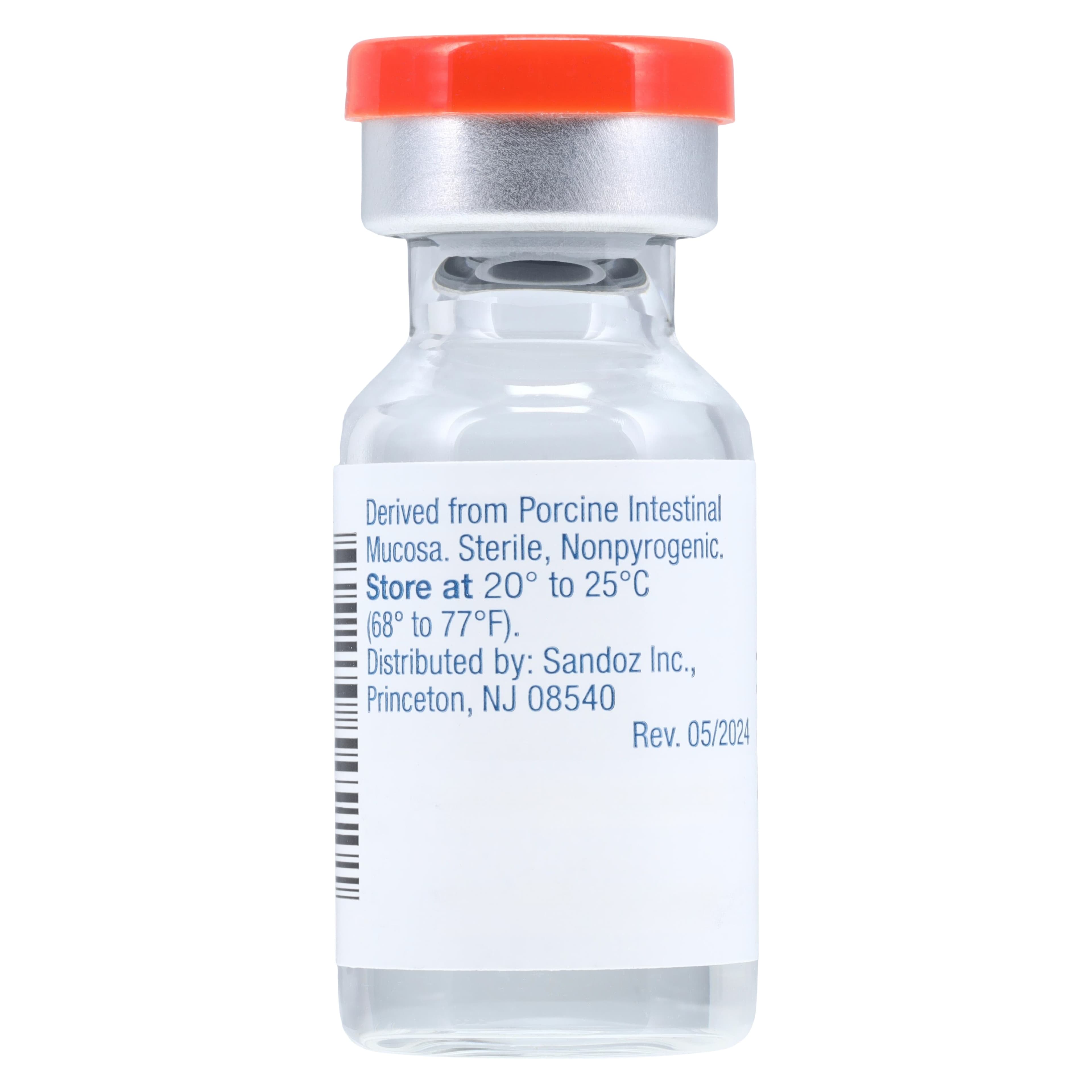 Heparin Sodium Injection, 5000 USP Units/mL, Multiple-Dose Vial, 1 mL, 25/Package, Sandoz thumbnail 3