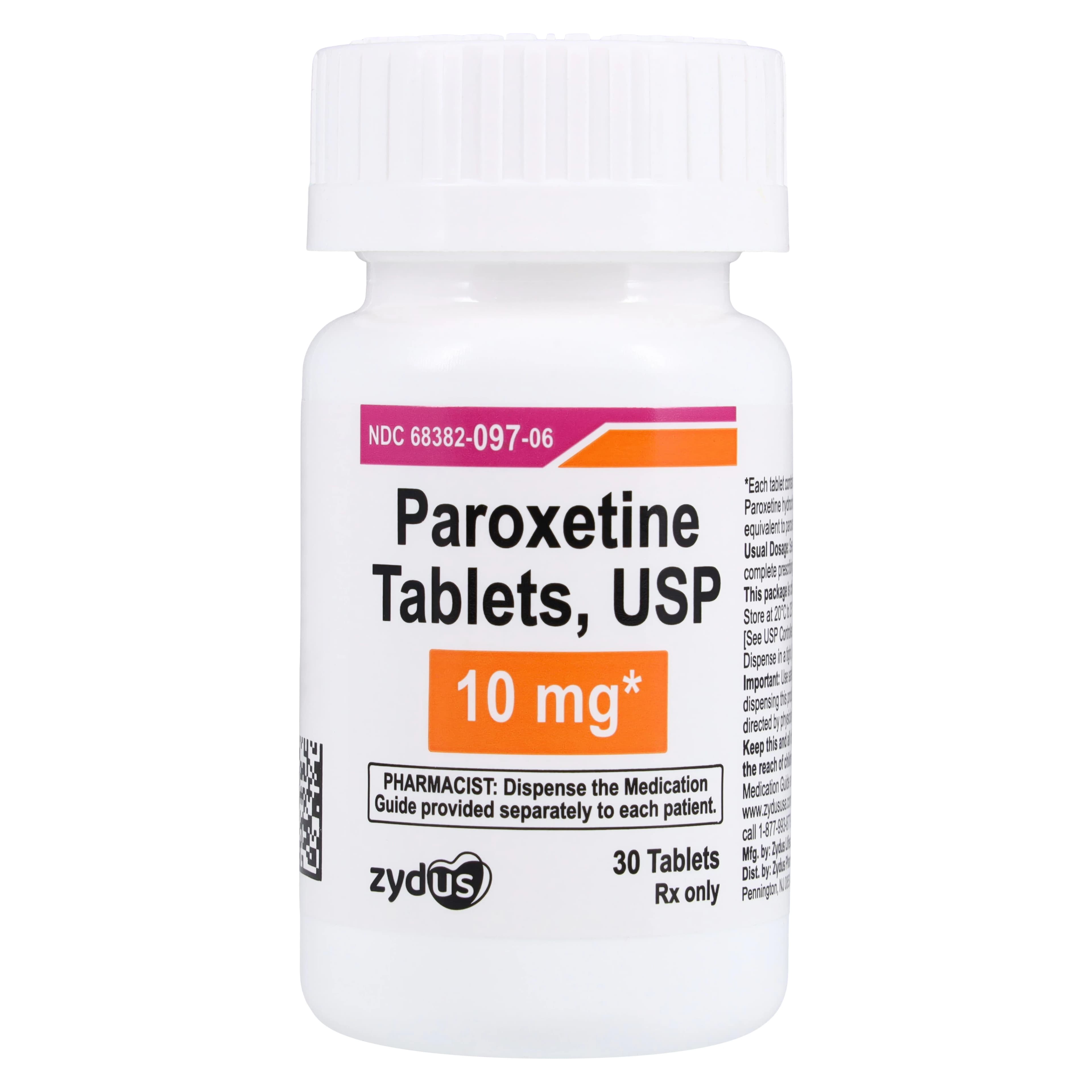 Paroxetine HCl Tablets, 10mg, 30/Bottle, Zydus Pharmaceuticals - Paroxetine HCl Tablets - Image 1
