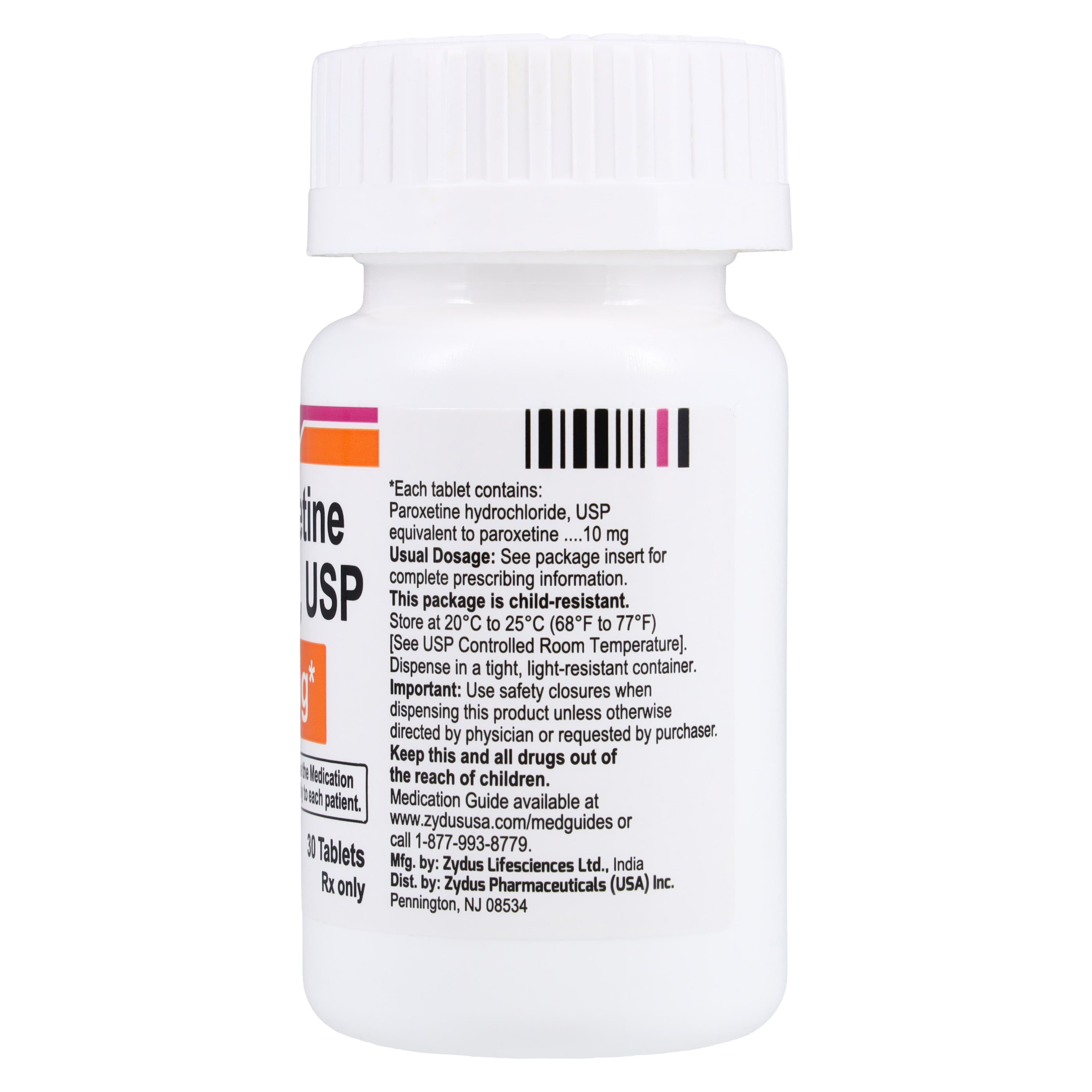 Paroxetine HCl Tablets, 10mg, 30/Bottle, Zydus Pharmaceuticals thumbnail 2