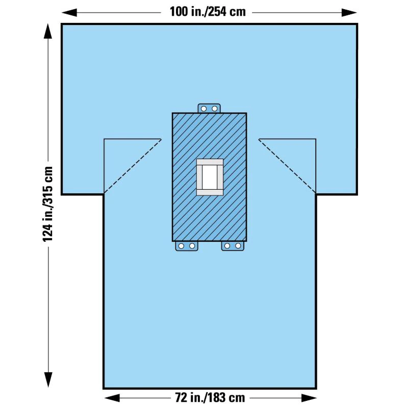 Halyard Sterile Laparotomy Drape, 72x124", 4x12" Fenestration - Drape Laparotomy Sterile - Image 1