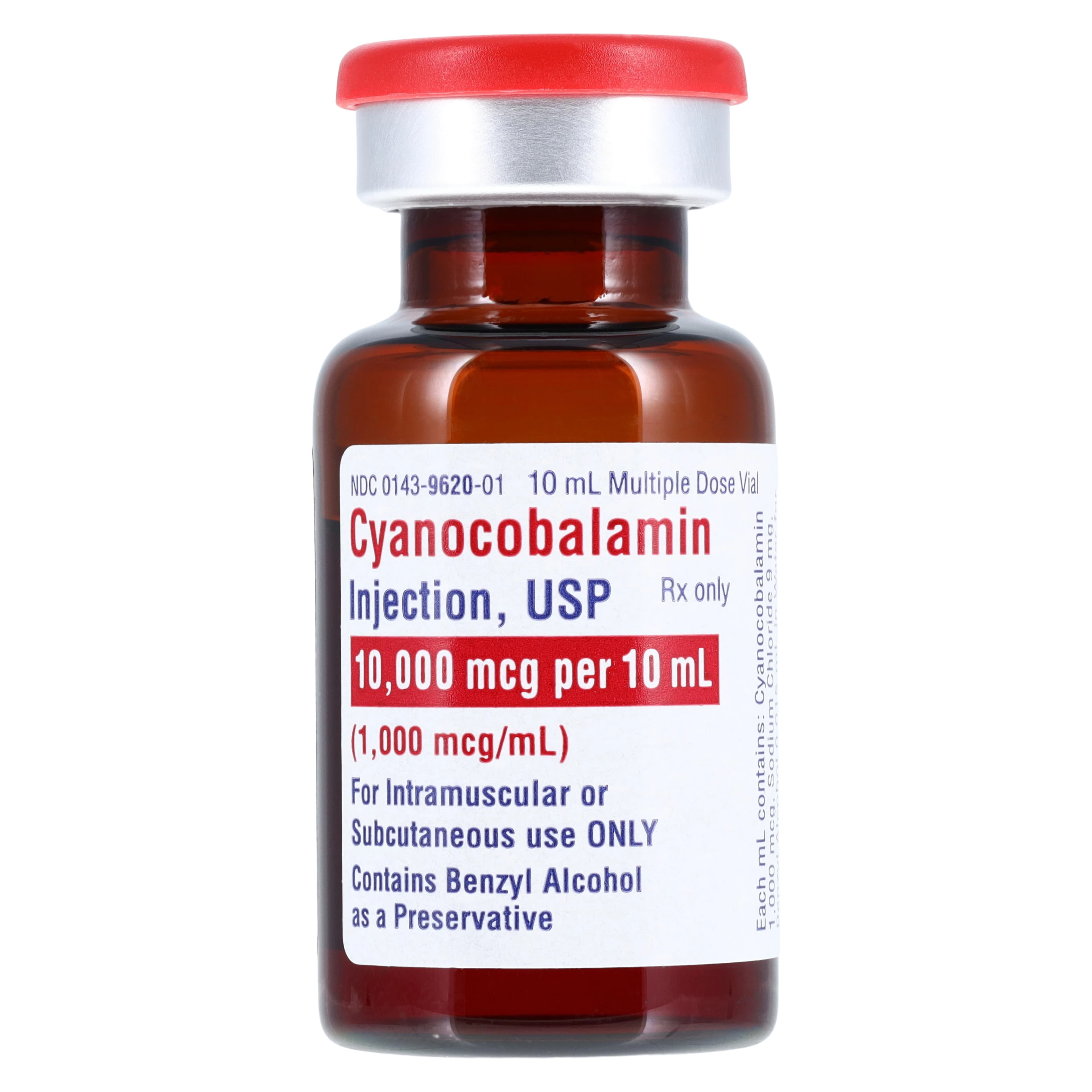 Cyanocobalamin (B12) Injection 1000mcg/mL, MDV, 10mL Vial, 10/Package thumbnail 2