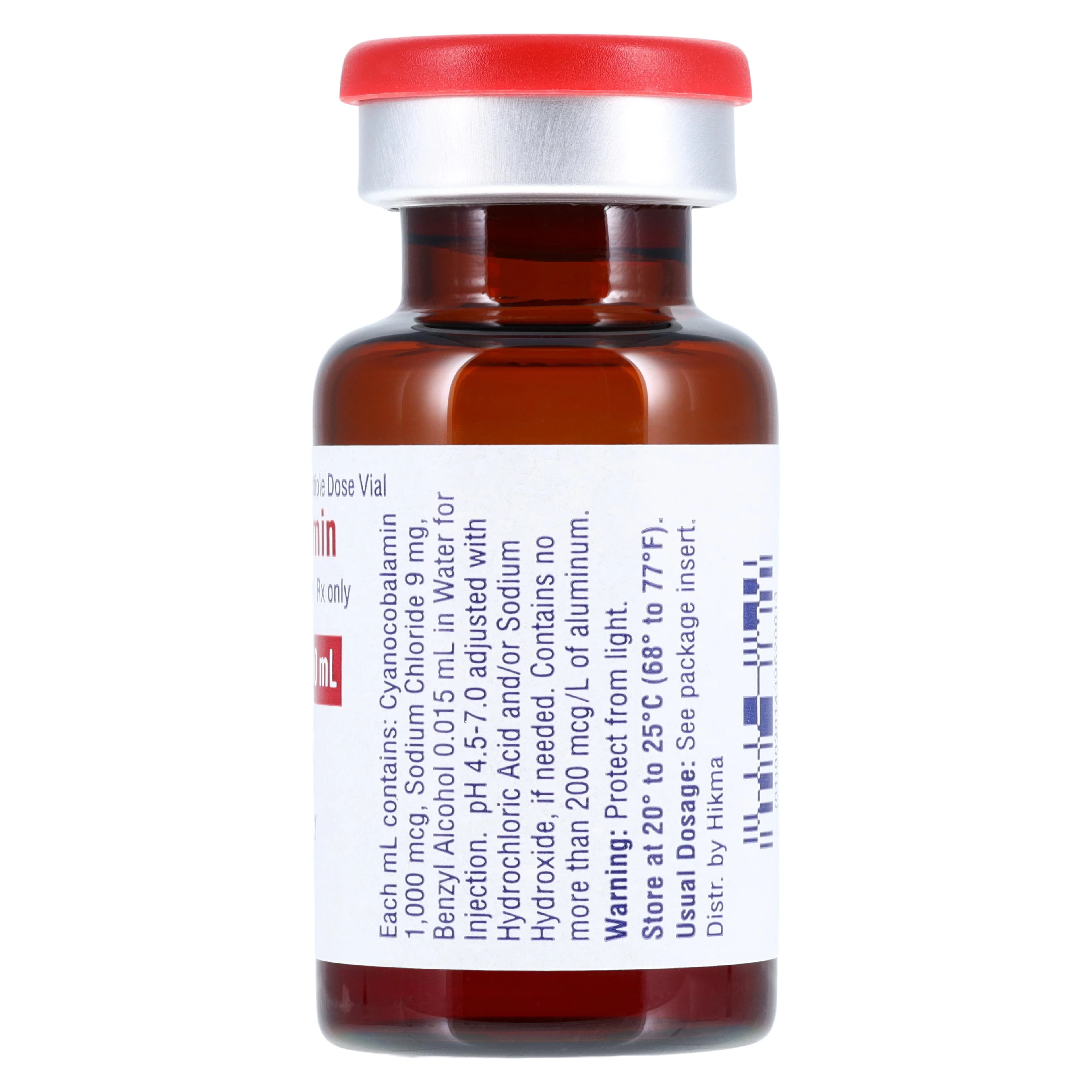 Cyanocobalamin (B12) Injection 1000mcg/mL, MDV, 10mL Vial, 10/Package thumbnail 3