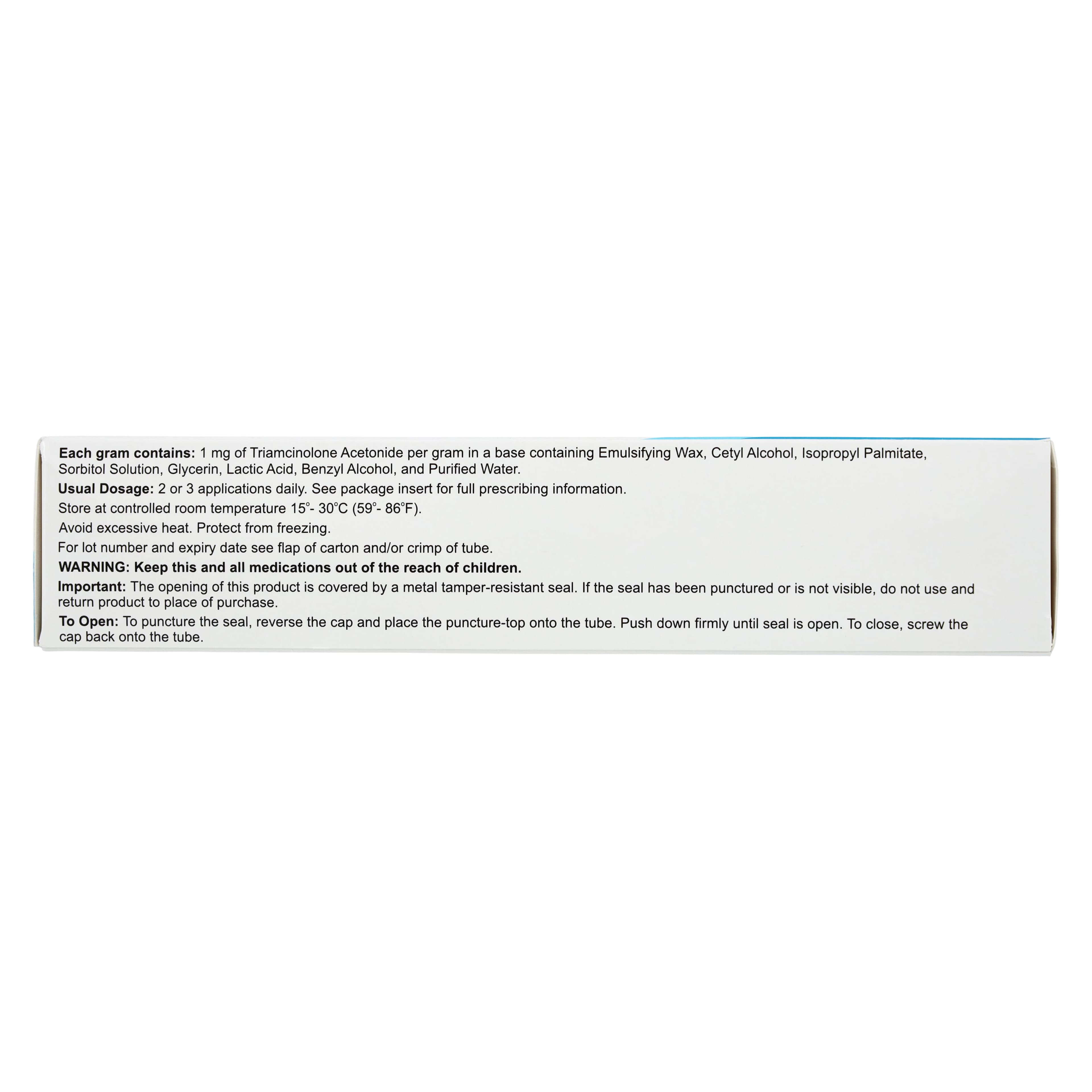 Triamcinolone Acetonide Cream 0.1%, 80g Tube thumbnail 4