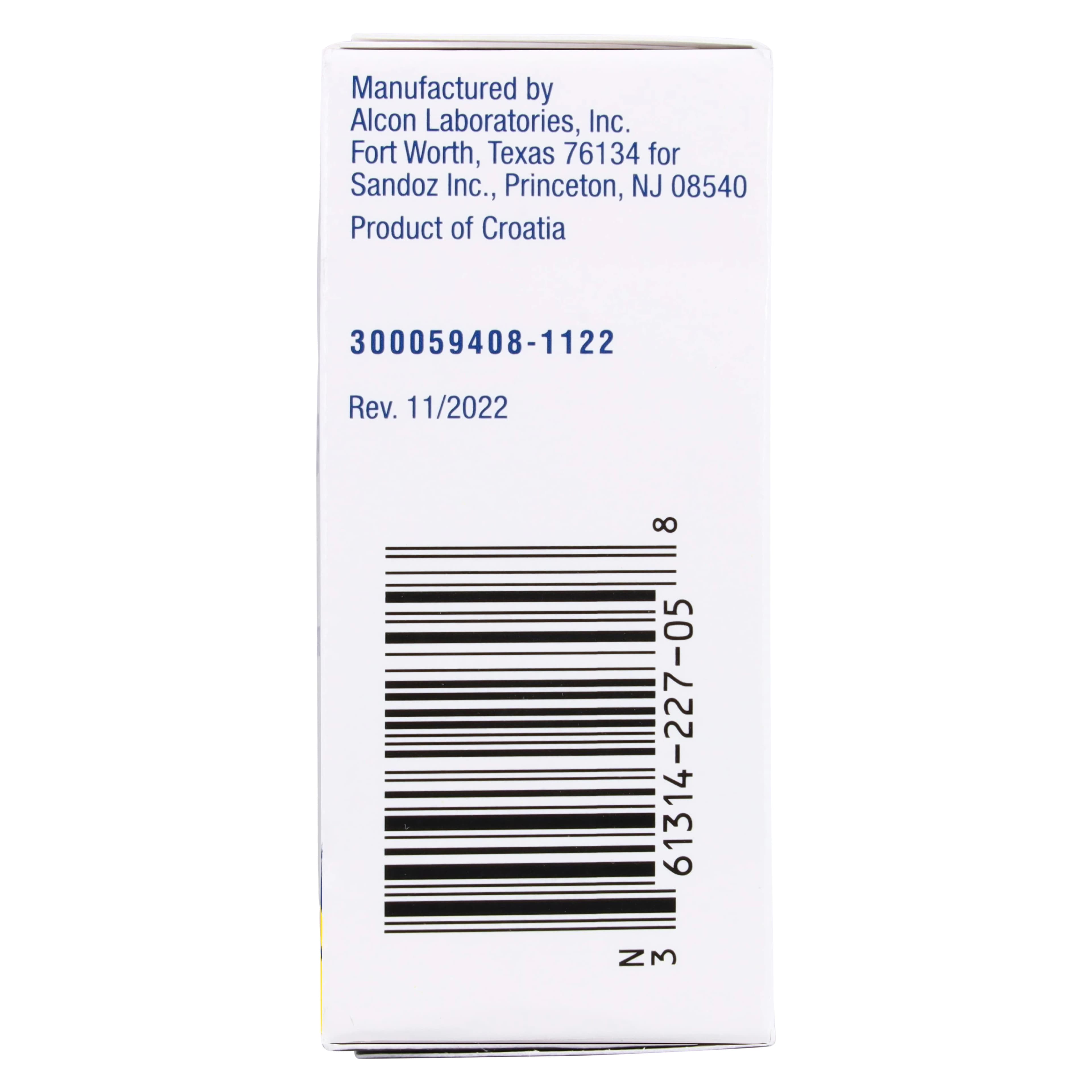 Timolol Maleate Ophthalmic Solution 0.5%, 5 mL Bottle (Sandoz) thumbnail 3