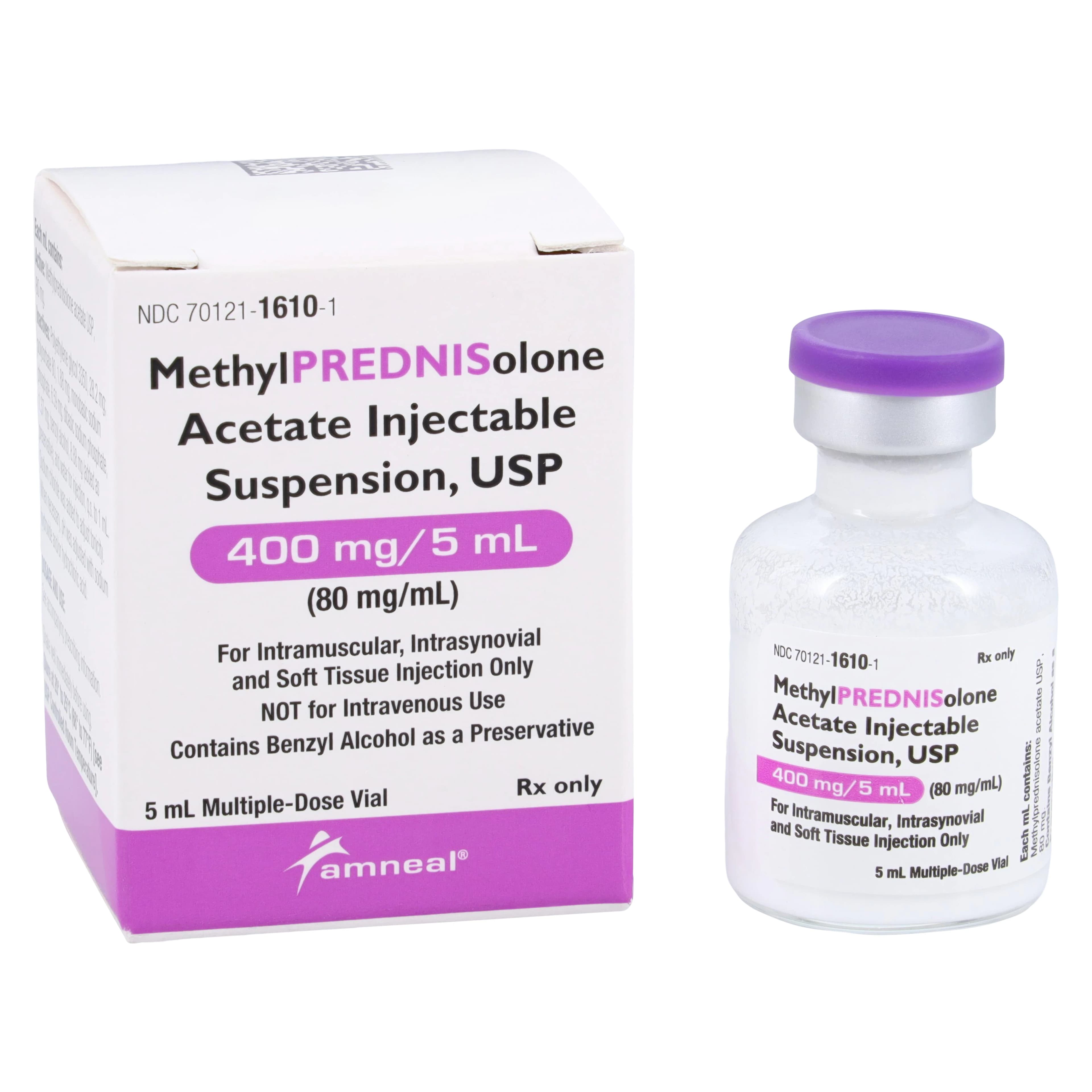Methylprednisolone Acetate Injection 80mg/mL MDV 5mL, Amneal - Methylprednisolone Ace MDV 5mL - Image 1