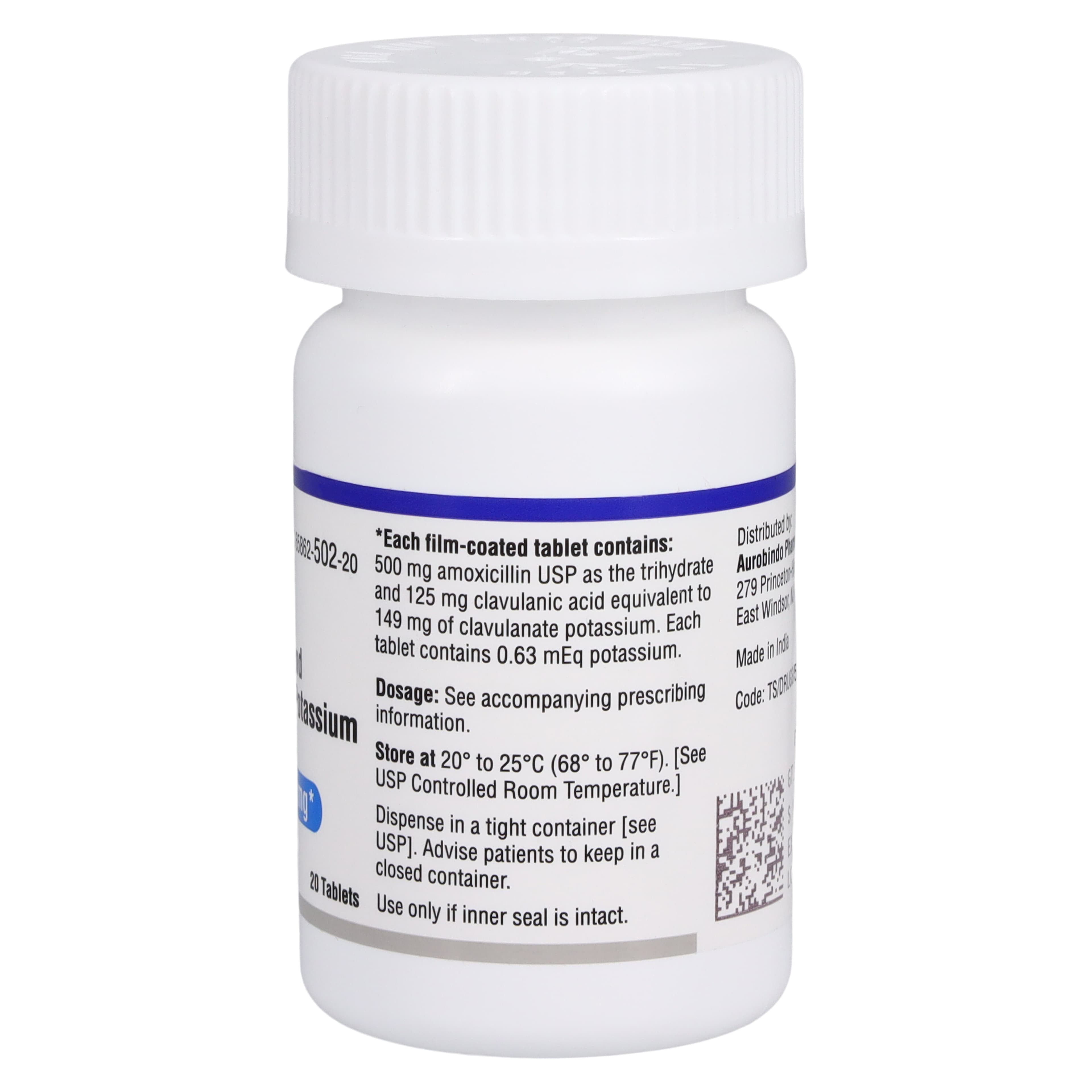 Amoxicillin/Clavulanate Tablets 500mg/125mg, 20 Tablets/Bottle, Lannett thumbnail 2