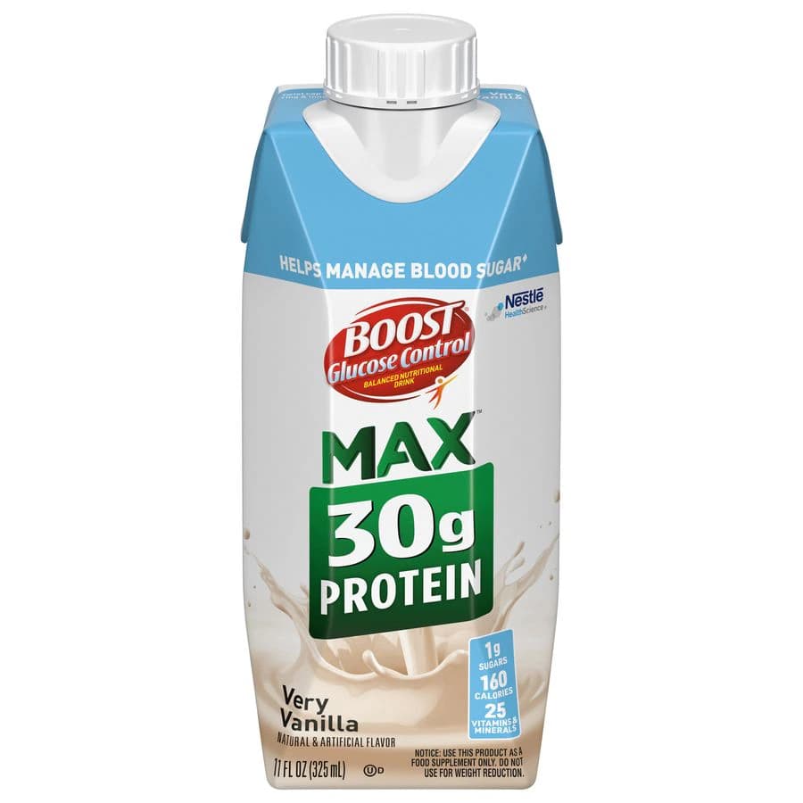 Boost Glucose Control Max Nutritional Drink, Very Vanilla, 11 oz Bottles, 4/Pack, 3 Packs/Case - Boost Glucose Control Max 4Pk - Image 1