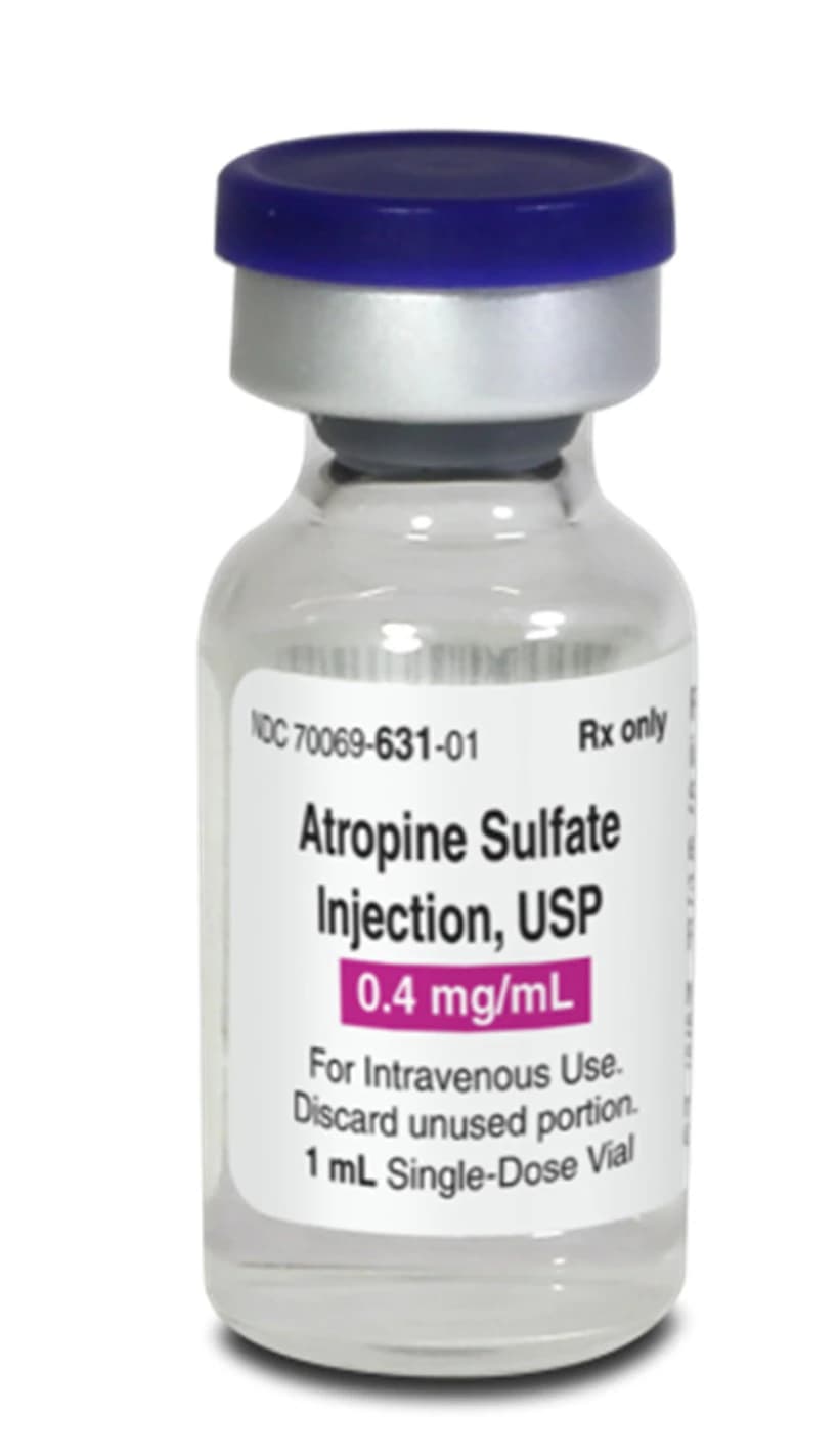 Atropine Sulfate Injection, 0.4mg/mL, SDV, 1mL, 25/Package - Atropine Sulfate Inj SDV 1mL - Image 1