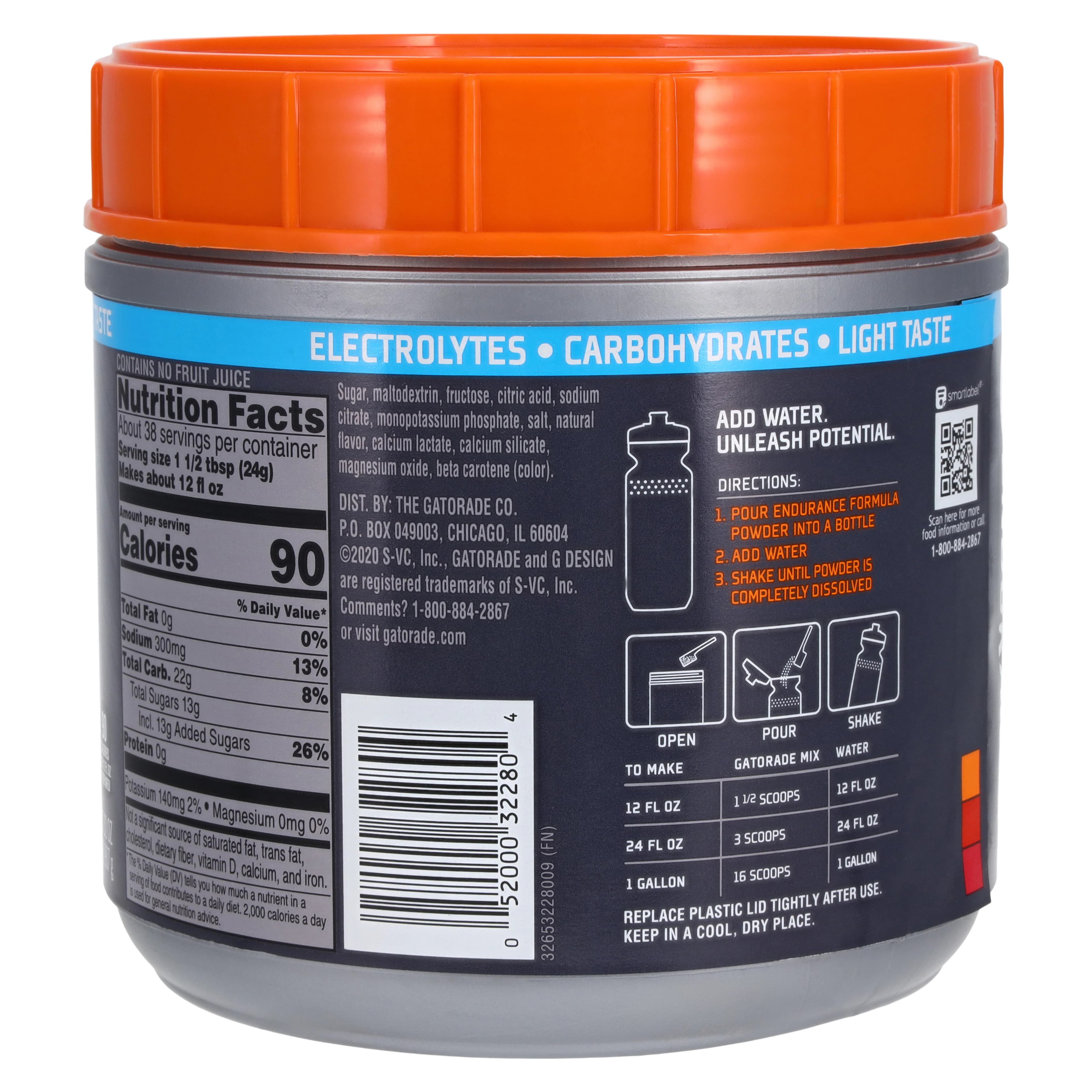 Gatorade Endurance Formula Powder, Orange, 32 oz Canister (6/Case) thumbnail 3
