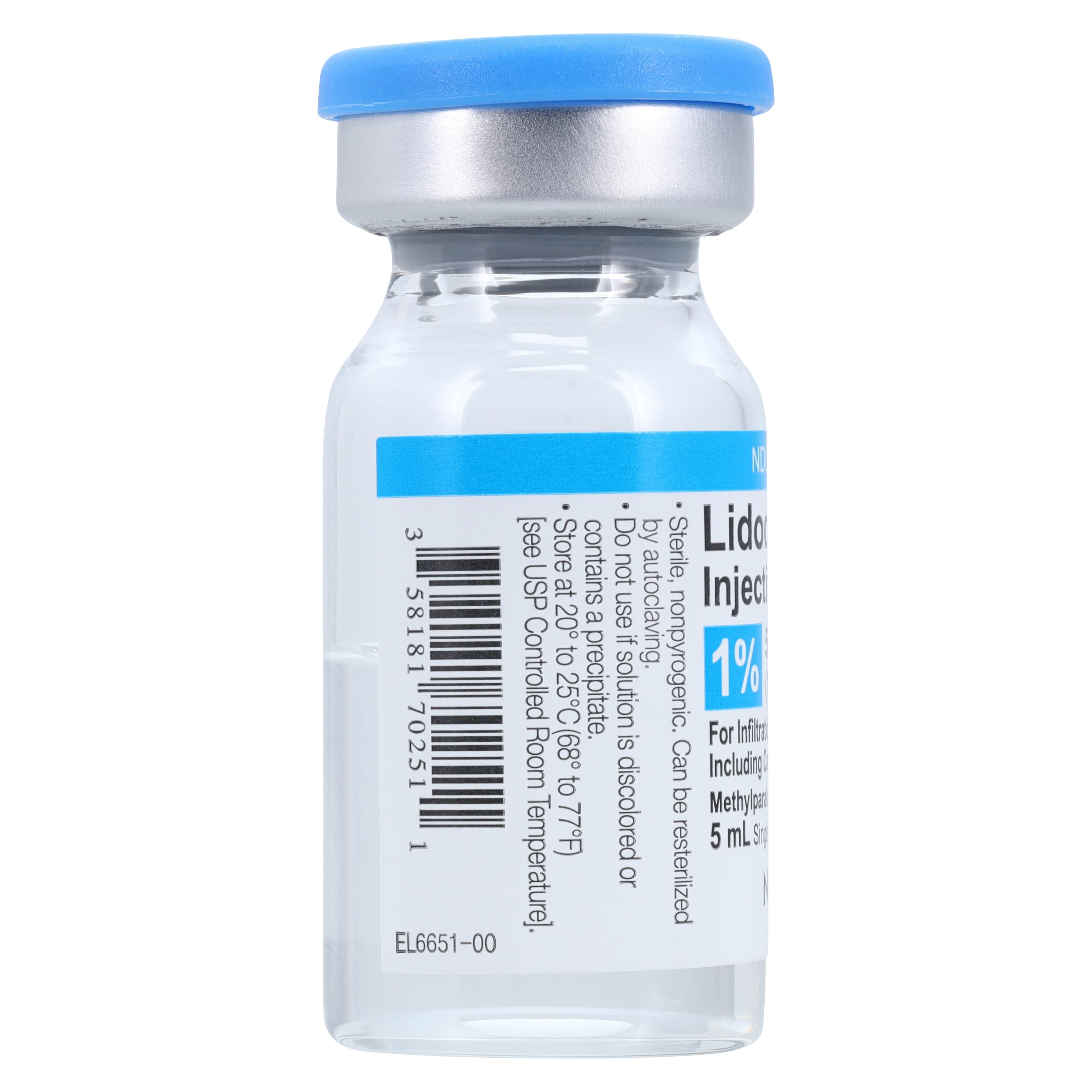 Lidocaine HCl Injection 1% SDV 5mL (25/Package) thumbnail 3