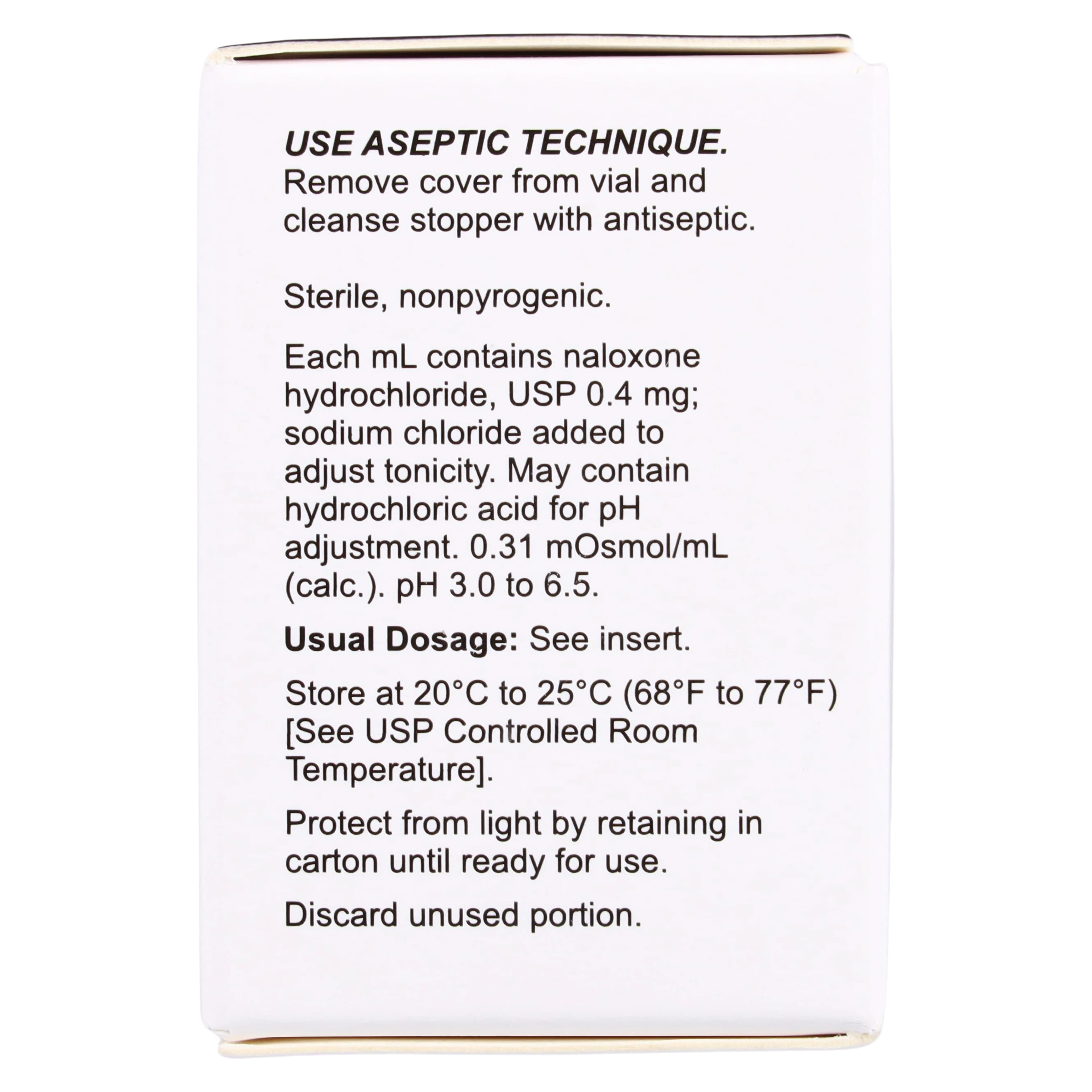 Naloxone HCl Injection 0.4mg/mL, Single Dose Vial, 1mL, 10/Package thumbnail 4