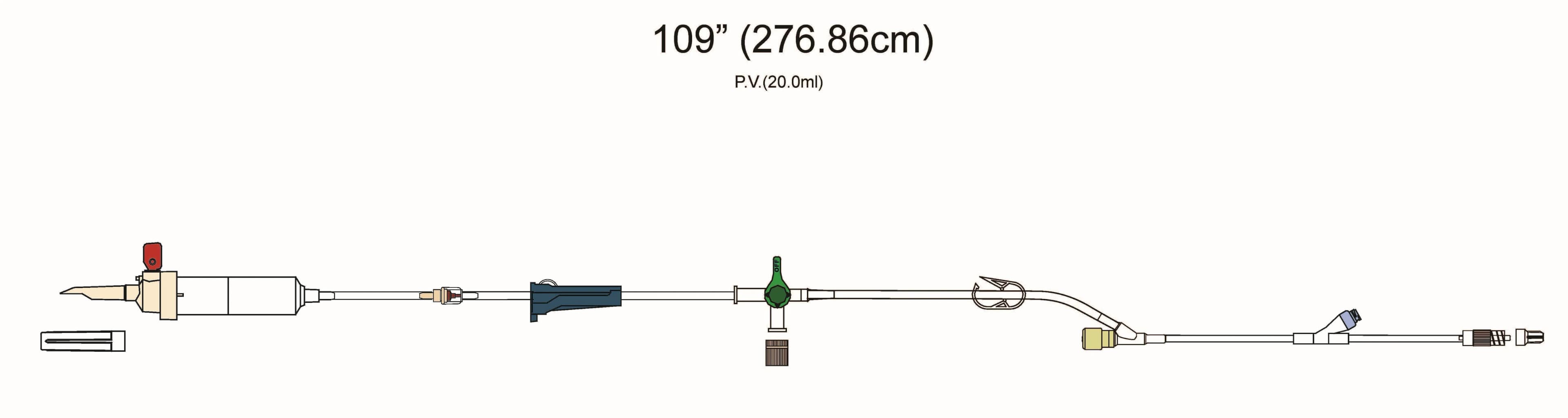 Codan IV Administration Set with Swabable Needle-Free Valve, 1 Injection Port, 60 Drops/mL, Spin Luer Lock, 4-Way Stopcock/Check Valve, 50/Case - Set IV Administration w/Swabab - Image 1