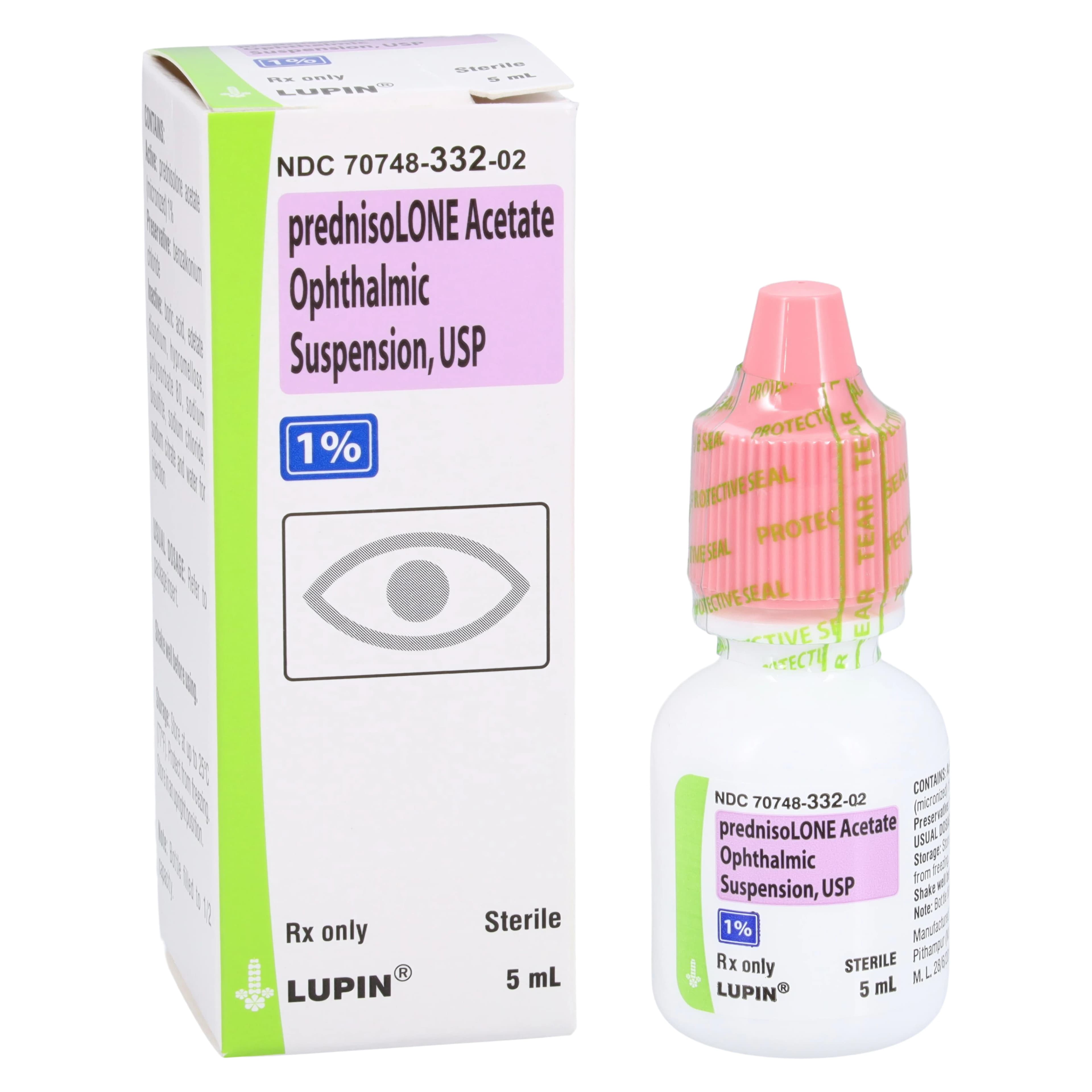 Prednisolone Acetate Ophthalmic Suspension 1%, 5mL Bottle, Lupin Pharmaceuticals - Prednisolone Ace Ophth Susp - Image 1