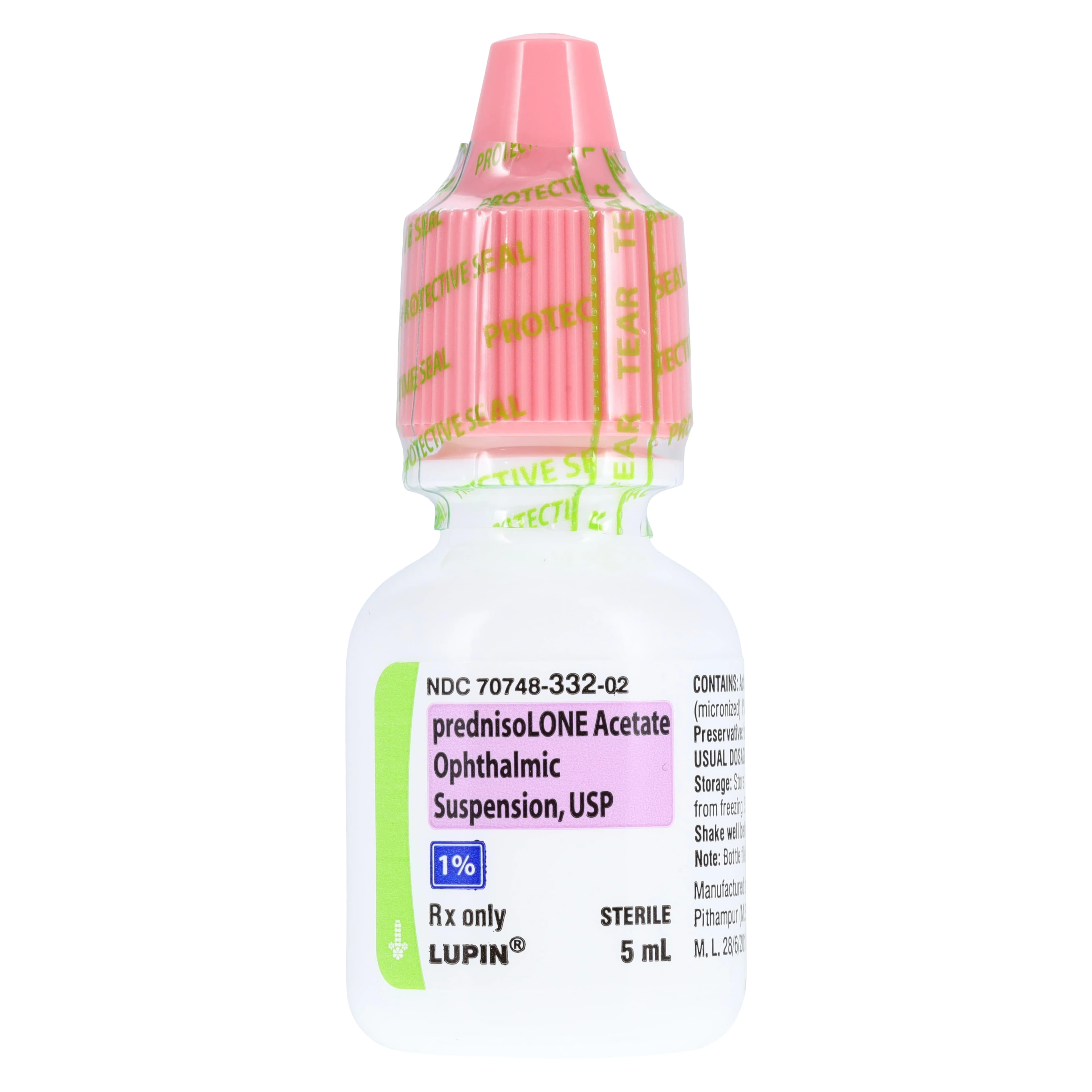 Prednisolone Acetate Ophthalmic Suspension 1%, 5mL Bottle, Lupin Pharmaceuticals thumbnail 2