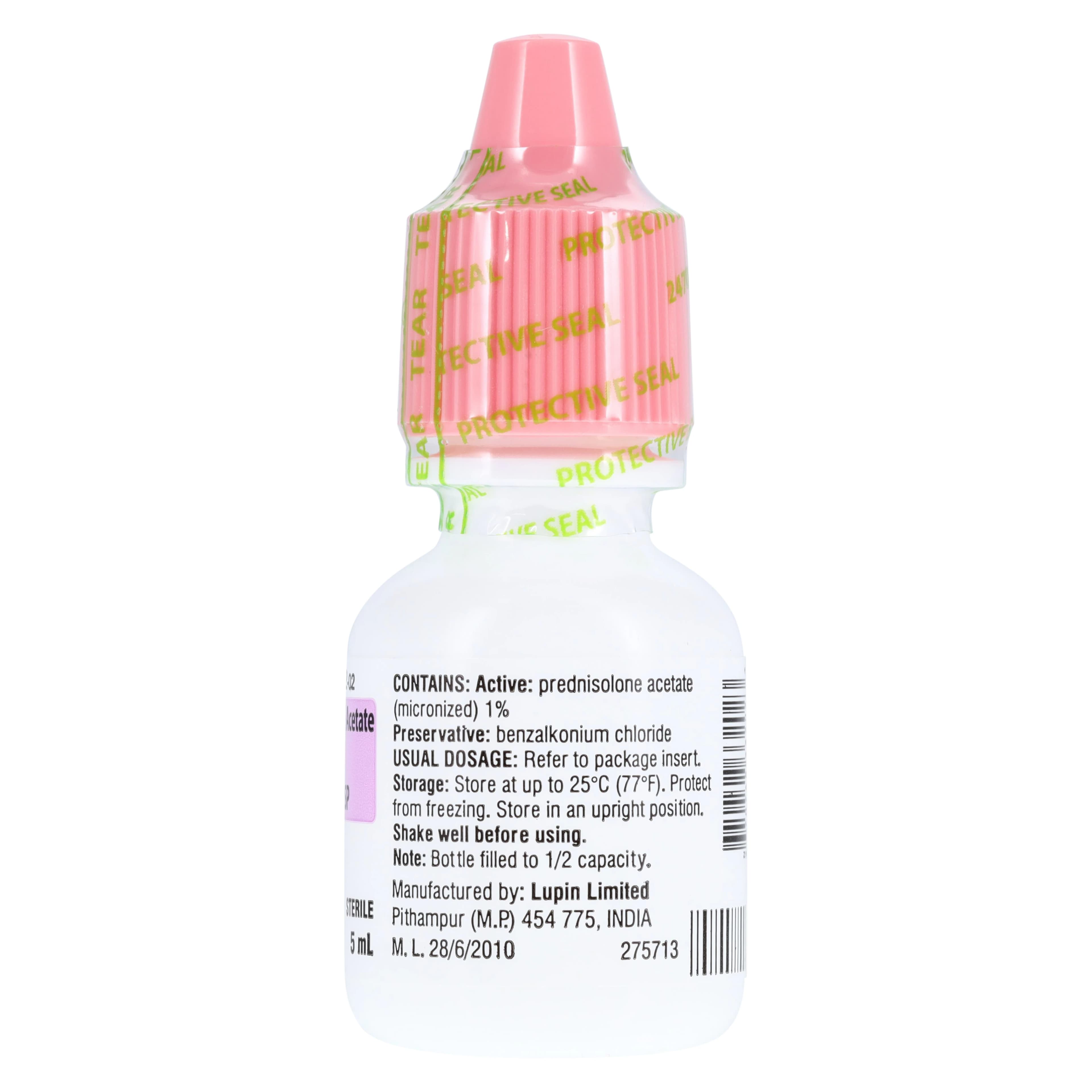 Prednisolone Acetate Ophthalmic Suspension 1%, 5mL Bottle, Lupin Pharmaceuticals thumbnail 3