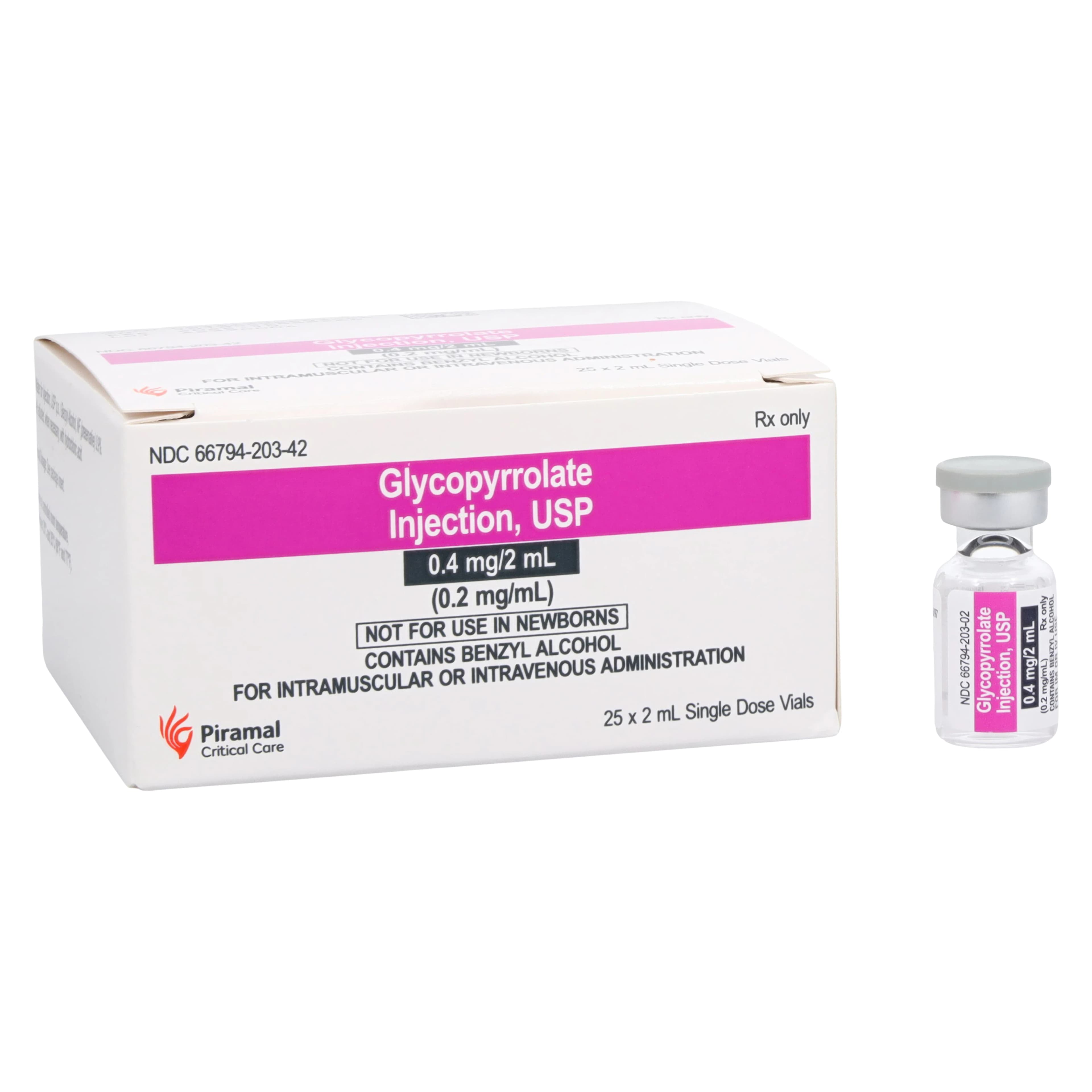 Glycopyrrolate Injection SDV 0.2mg/mL, 2mL, 25/Package - Glycopyrrolate Inj SDV 2mL - Image 1