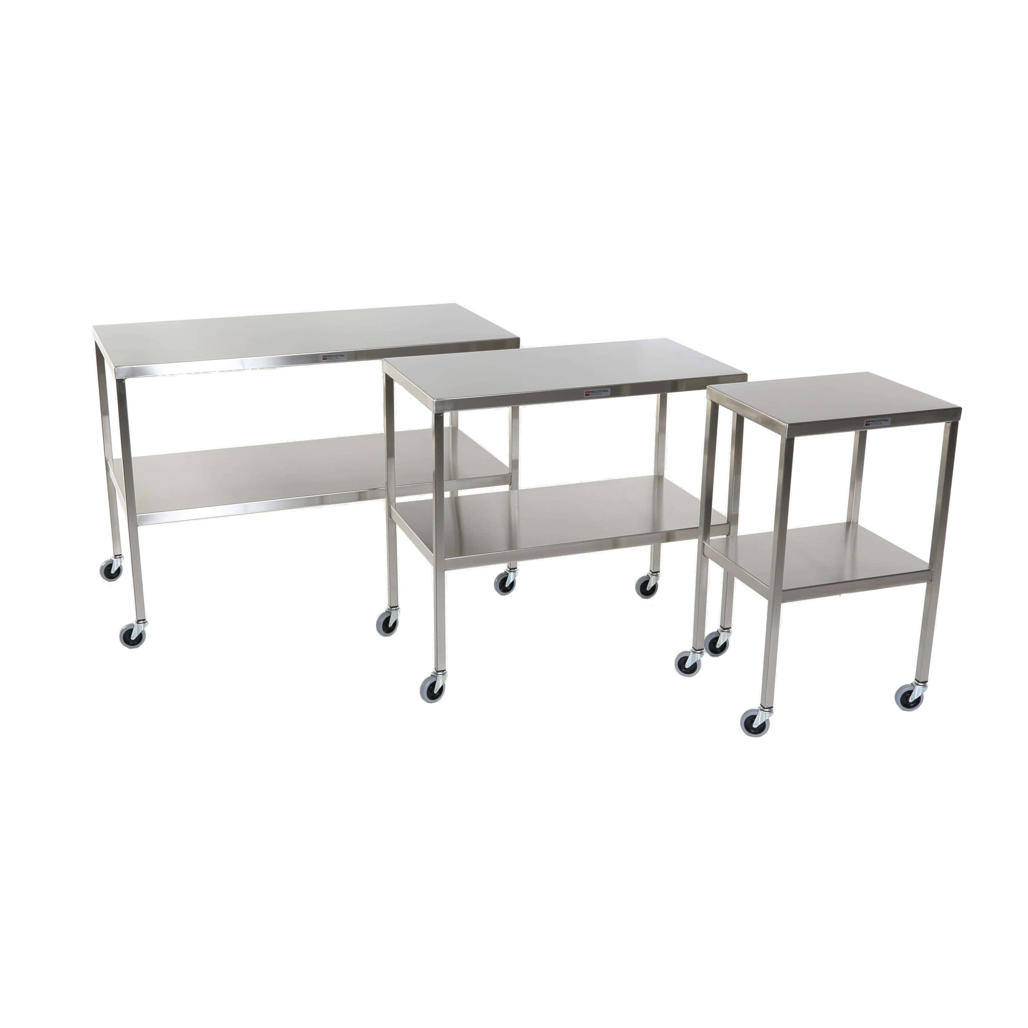 Acral Med Instrument Table with Stainless Steel Shelf, 400 lb Capacity thumbnail 2