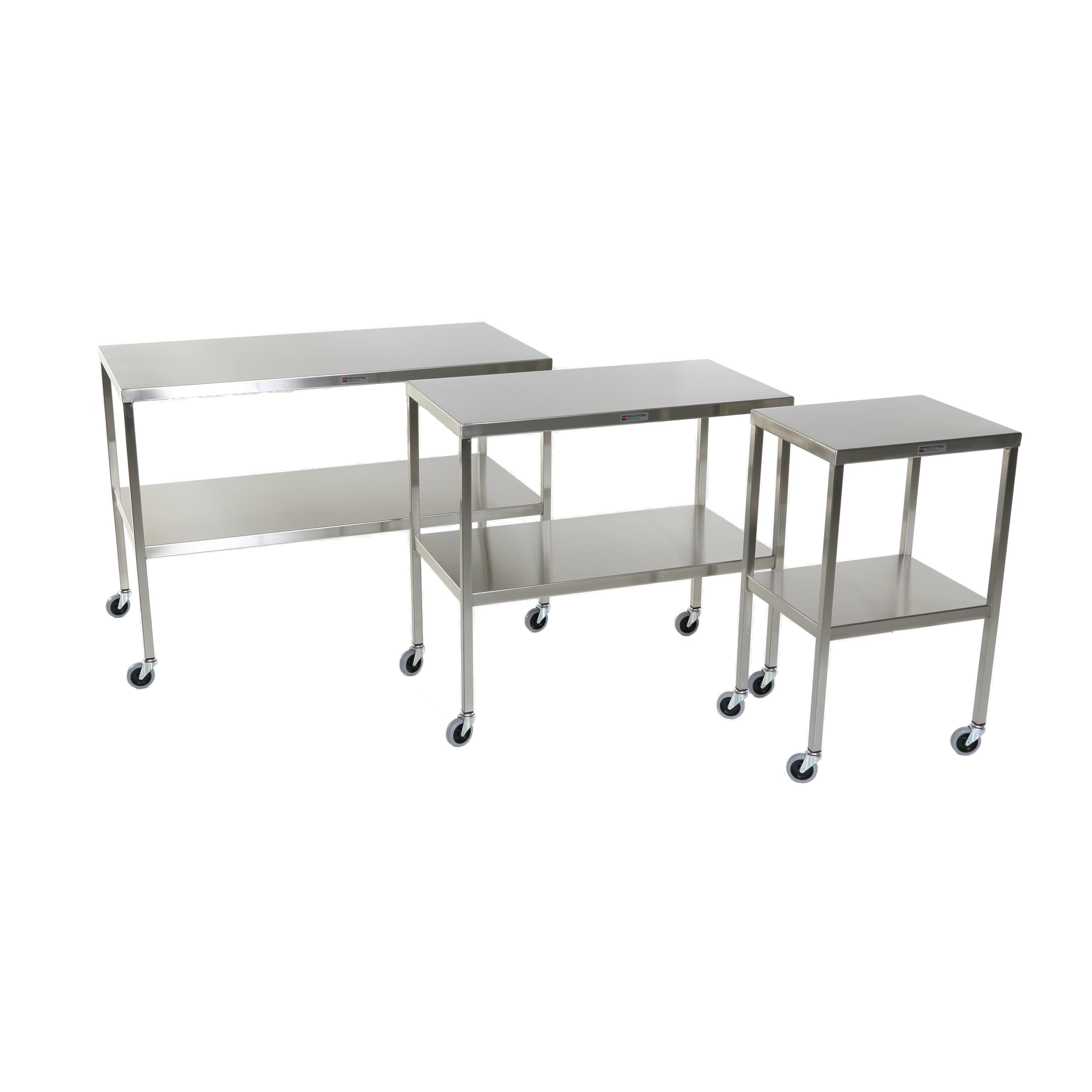 Acral Med Instrument Table, Stainless Steel, 20" x 48" x 34", 440 lb Capacity thumbnail 2