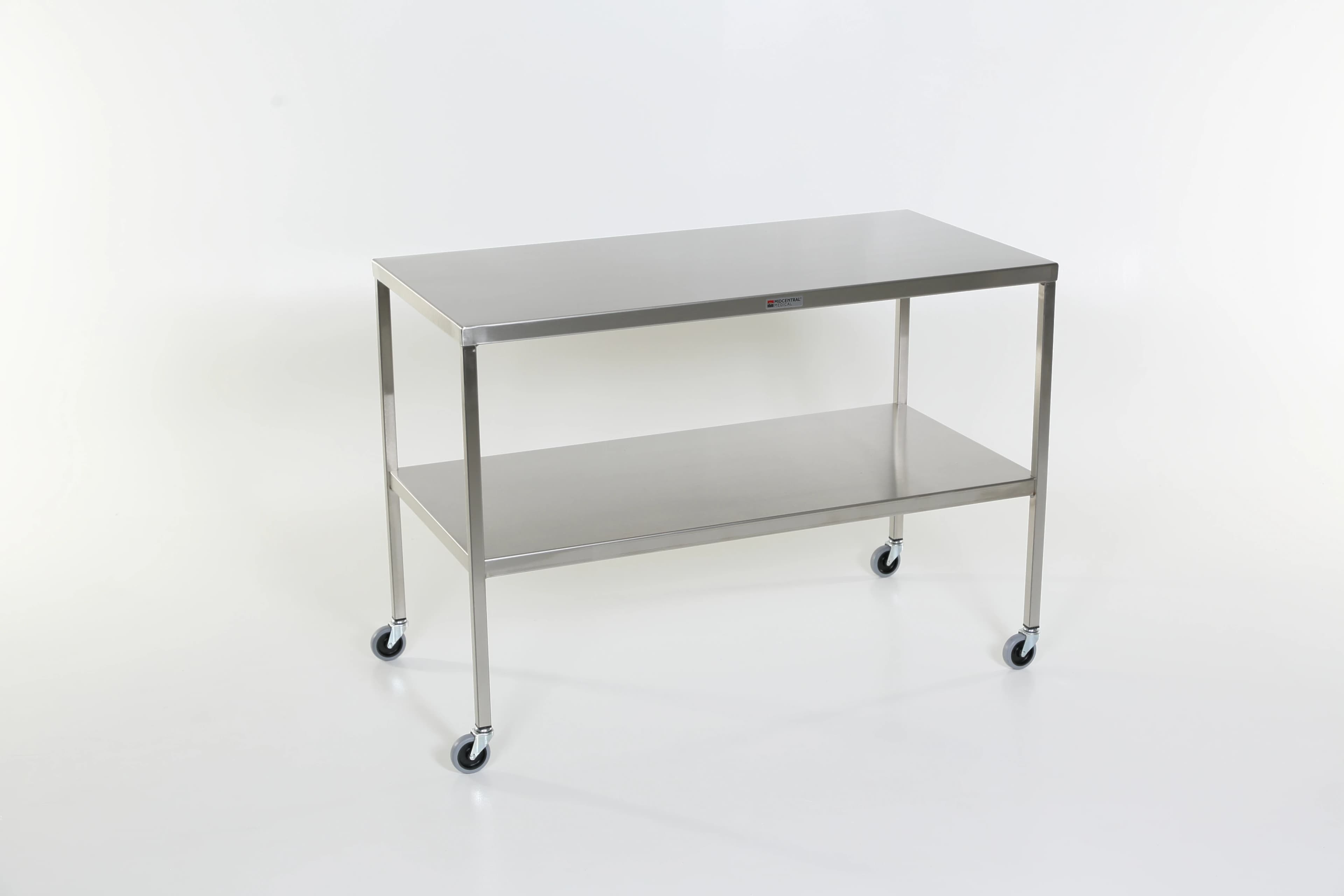 Acral Med Stainless Steel Instrument Table, 24" x 48" x 34", 400 lb Capacity - Table Instrument/SS 24x48x34" - Image 1
