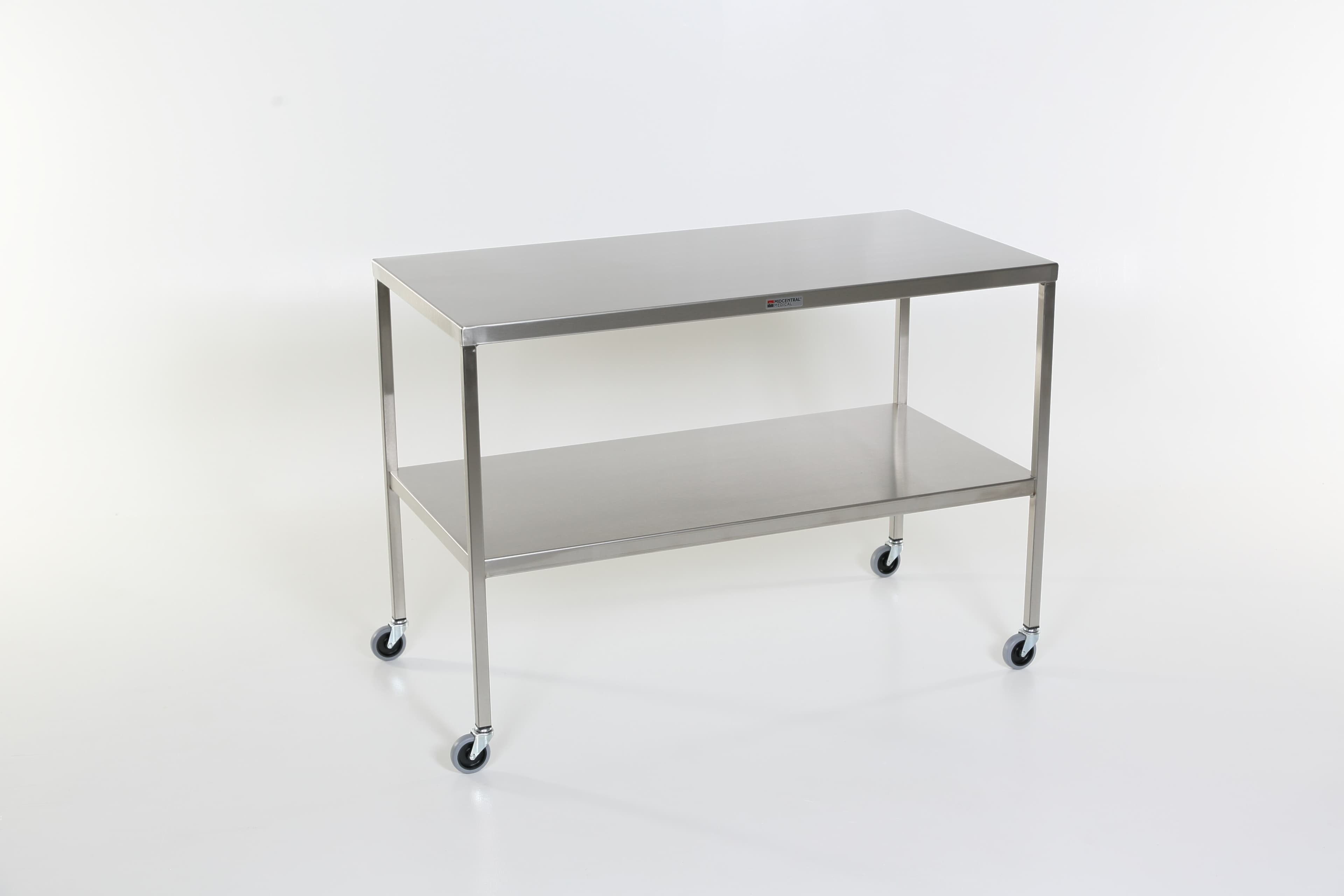 Acral Med Stainless Steel Instrument Table, 24" x 60" x 34", 400 lb Capacity - Table Instrument/SS 24x60x34" - Image 1