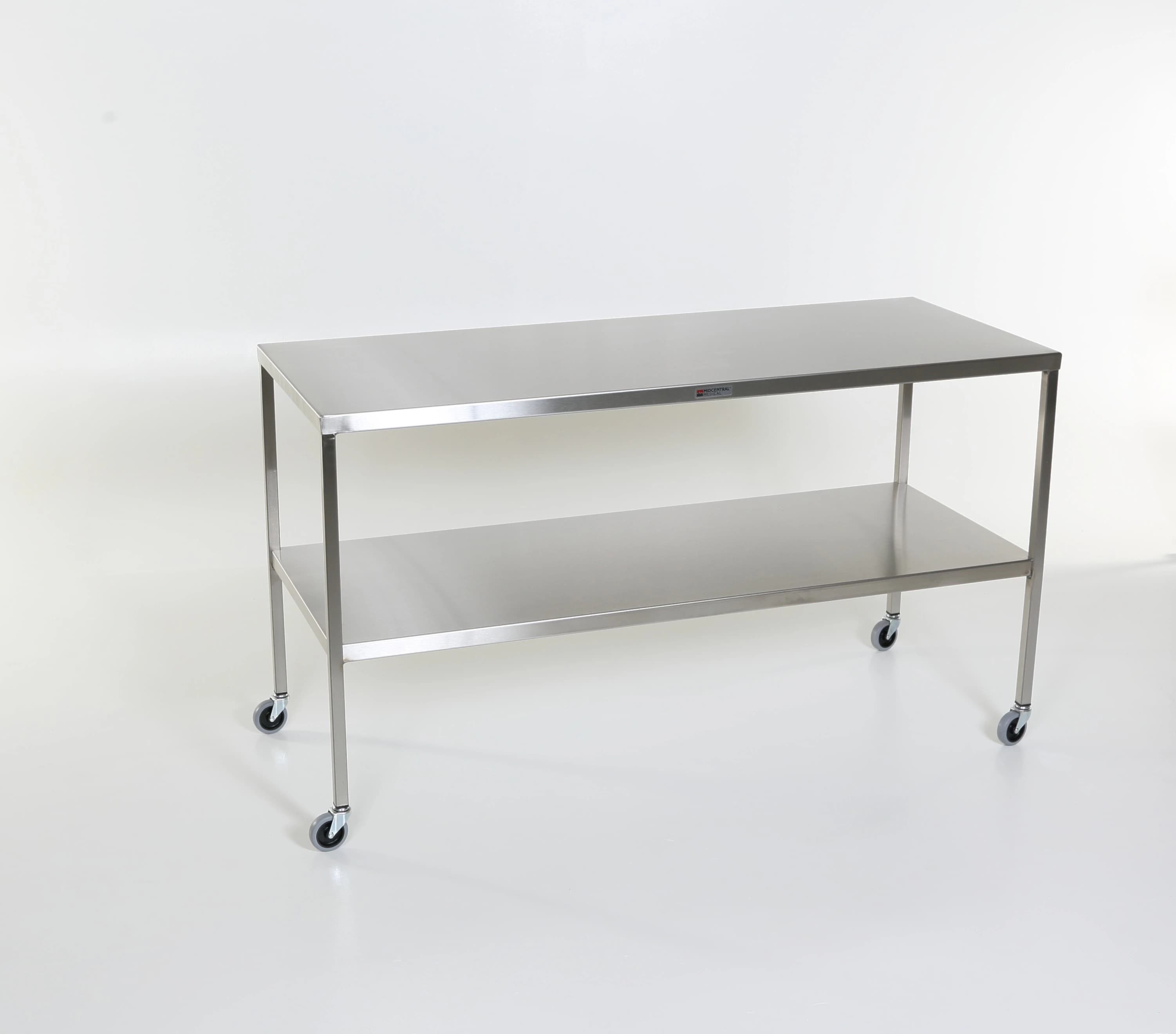 Acral Med Stainless Steel Instrument Table, 24" x 72" x 34", 400 lb Capacity - Table Instrument/SS 24x72x34" - Image 1