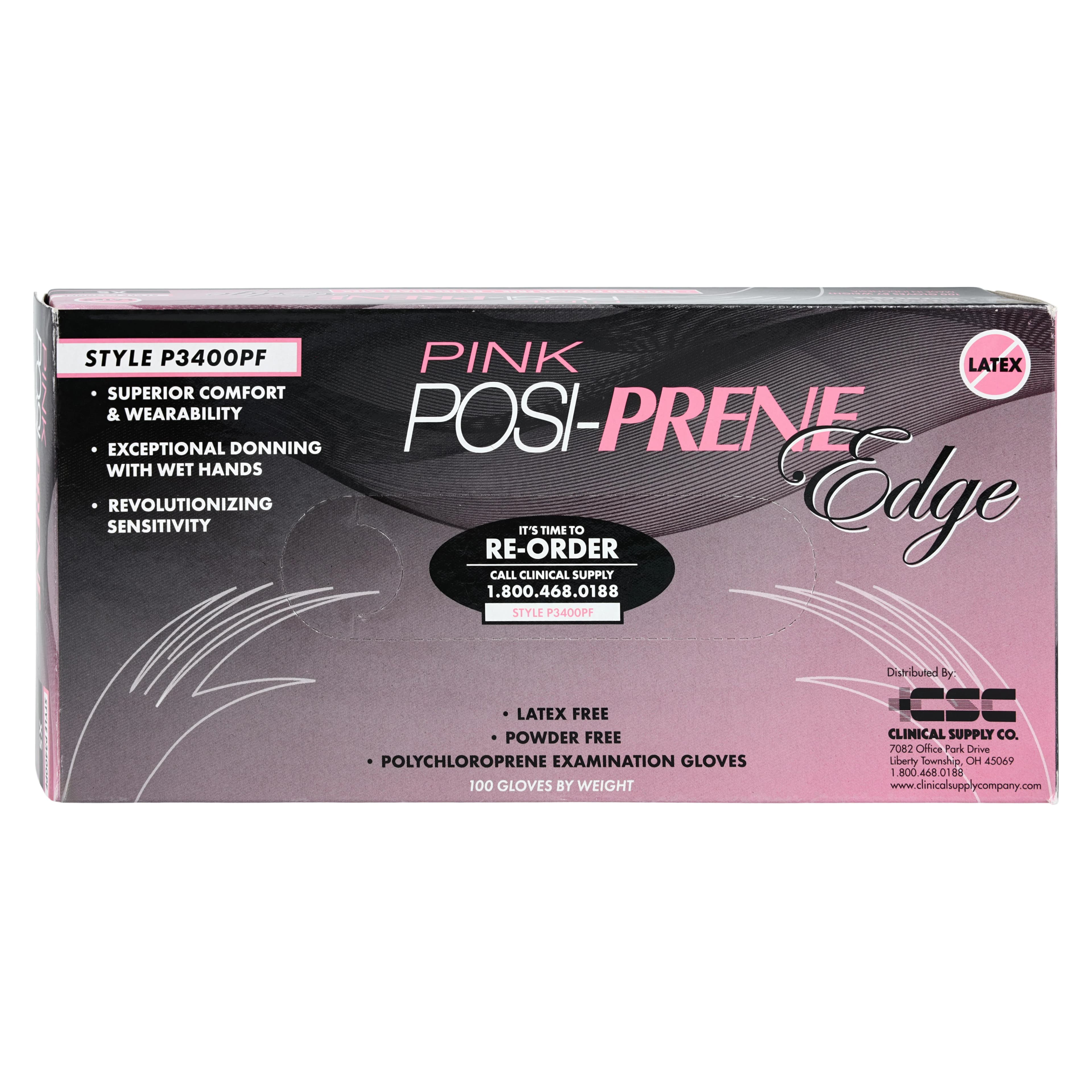 Posi-Prene Pink Edge Chloroprene Exam Gloves, X-Small, Non-Sterile - Posi-Prene Pink Edge Glove - Image 1