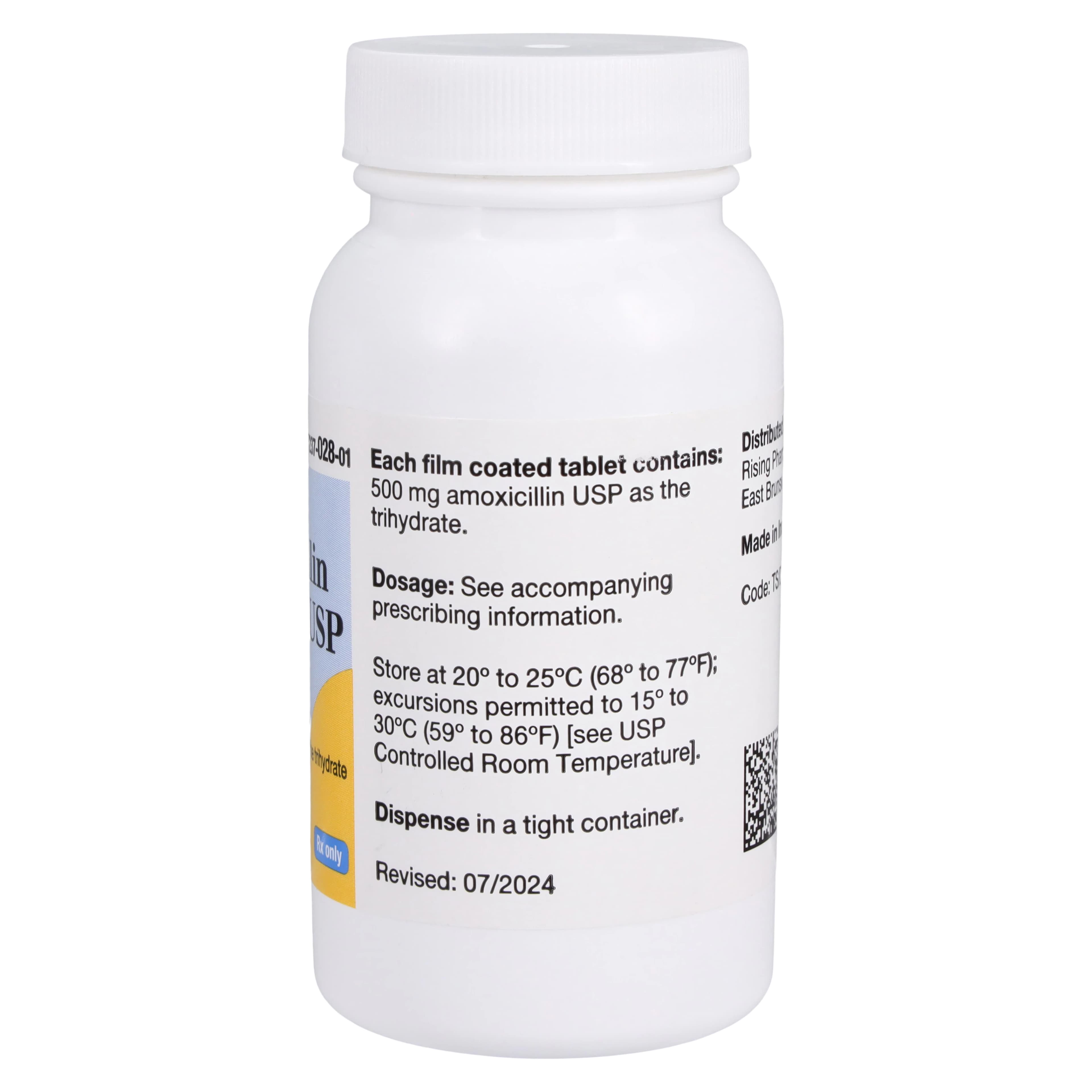 Amoxicillin Tablets 500mg, 100/Bottle (Rising Pharmaceuticals) thumbnail 2