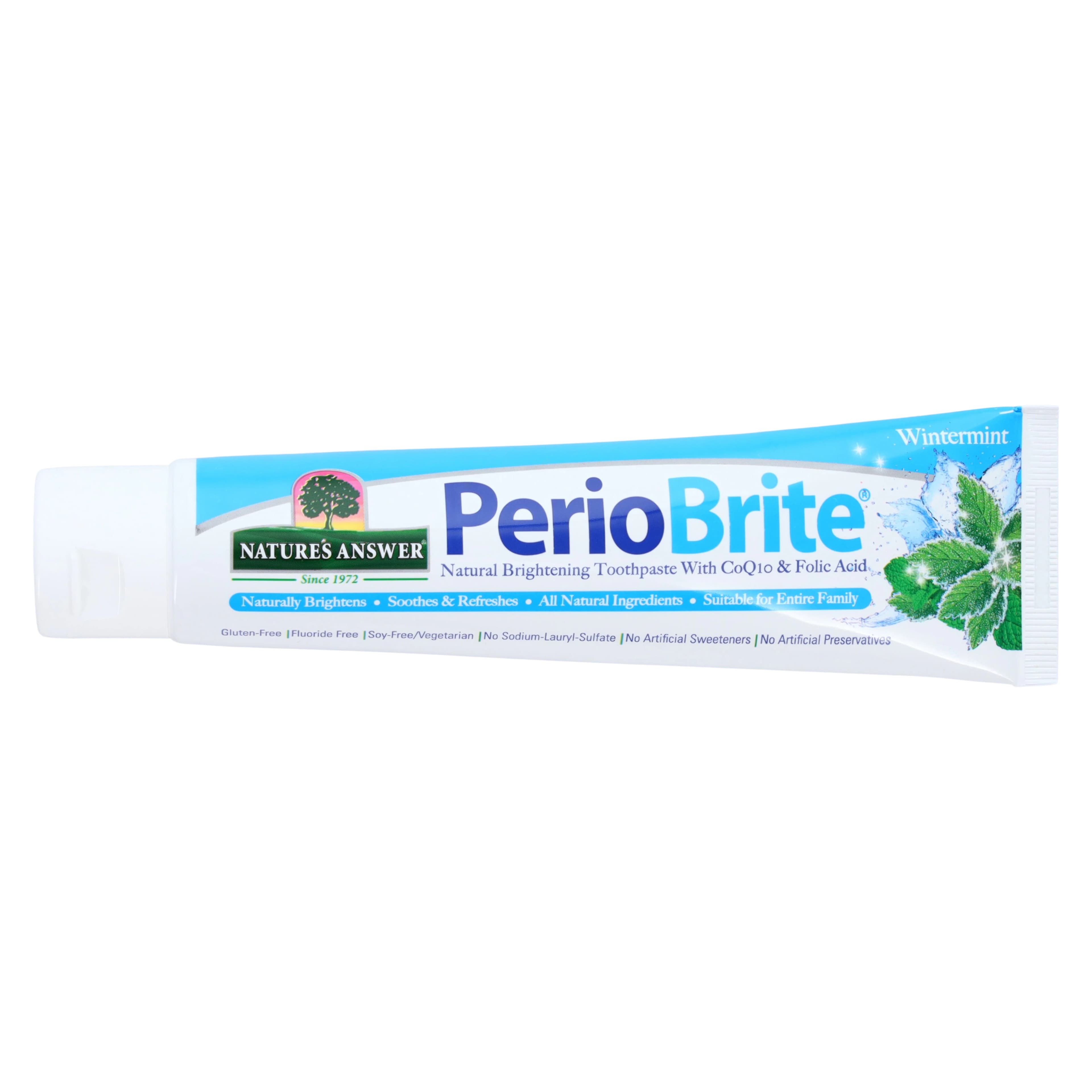 PerioBrite Wintermint Toothpaste, Fluoride Free, Xylitol, 4 oz - PerioBrite Toothpaste Wintermn - Image 1