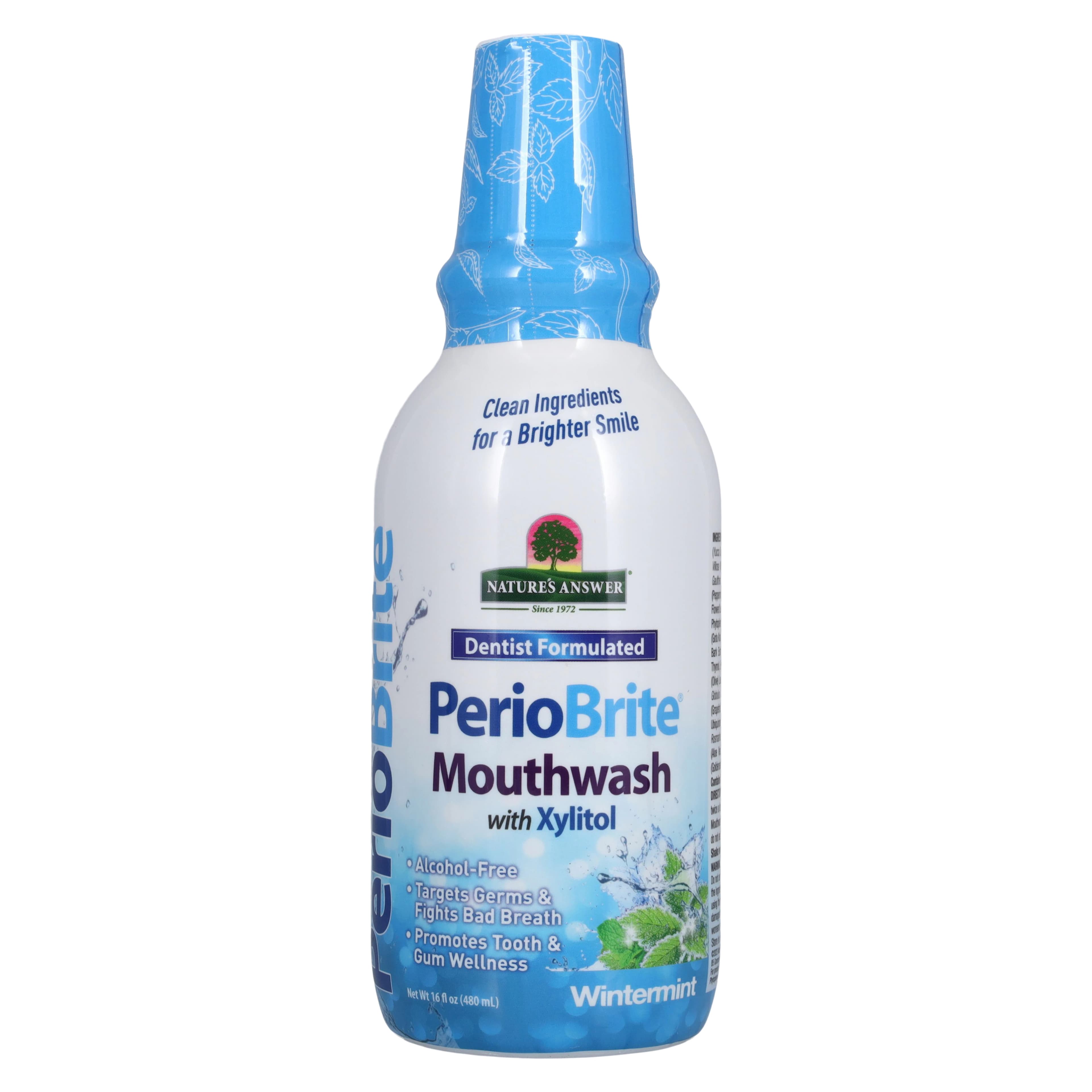 PerioBrite Wintermint Mouthwash, 16 oz, Fluoride Free, Alcohol Free - PerioBrite Mouthwash Wintermnt - Image 1