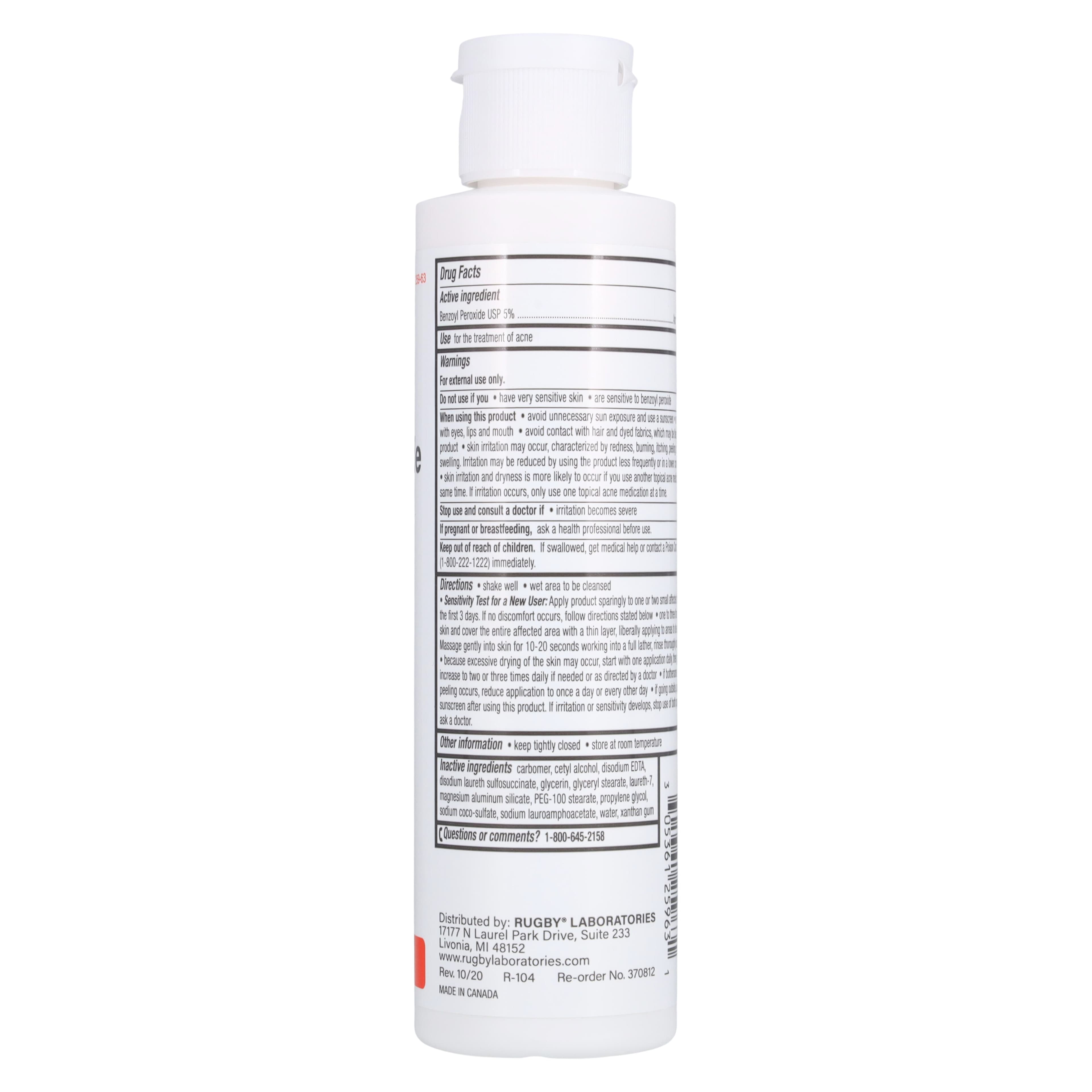 Benzoyl Peroxide Acne Wash 5%, 5 oz Bottle thumbnail 2