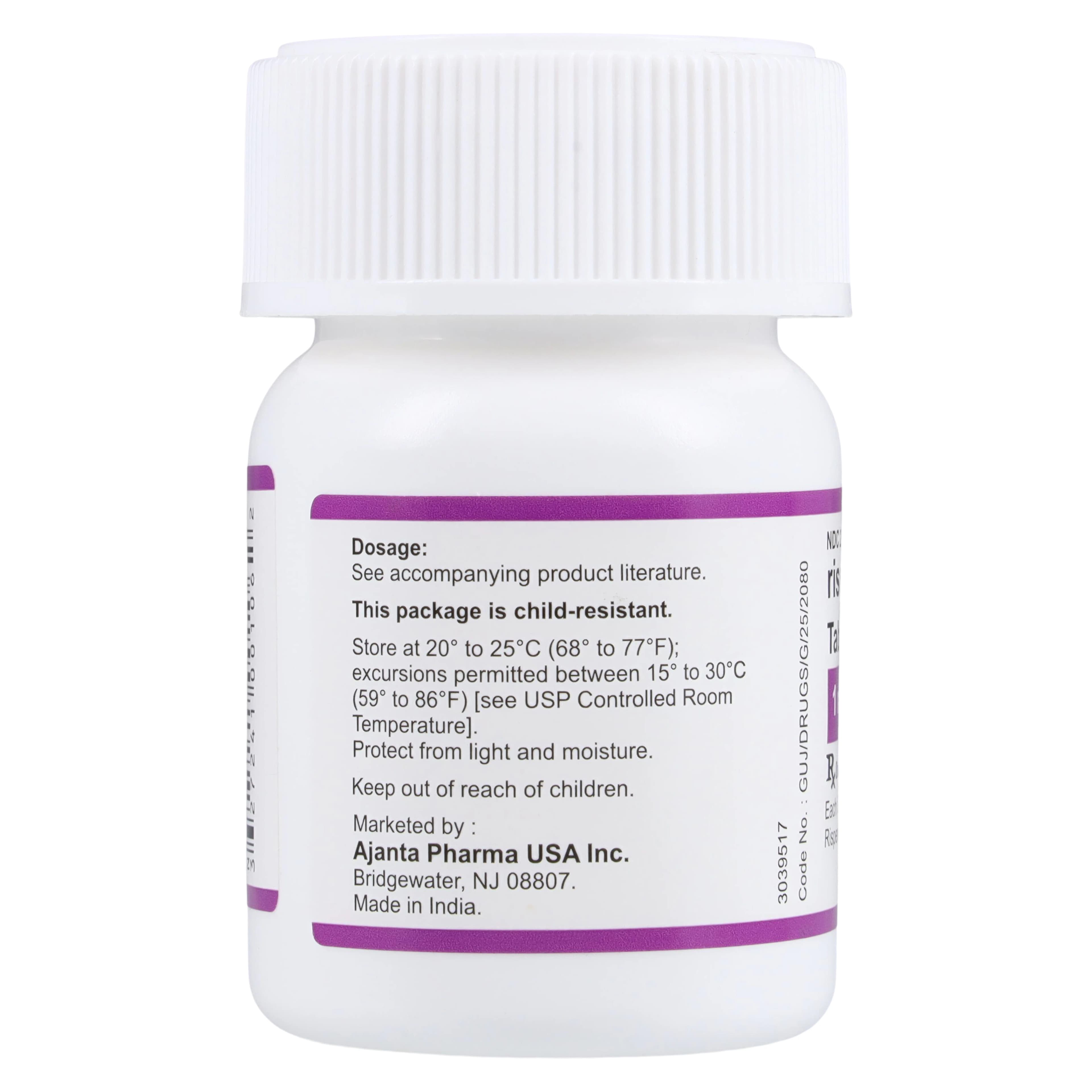 Risperidone Tablets 1 mg, 60 Count Bottle (Ajanta Pharma USA Inc.) thumbnail 2