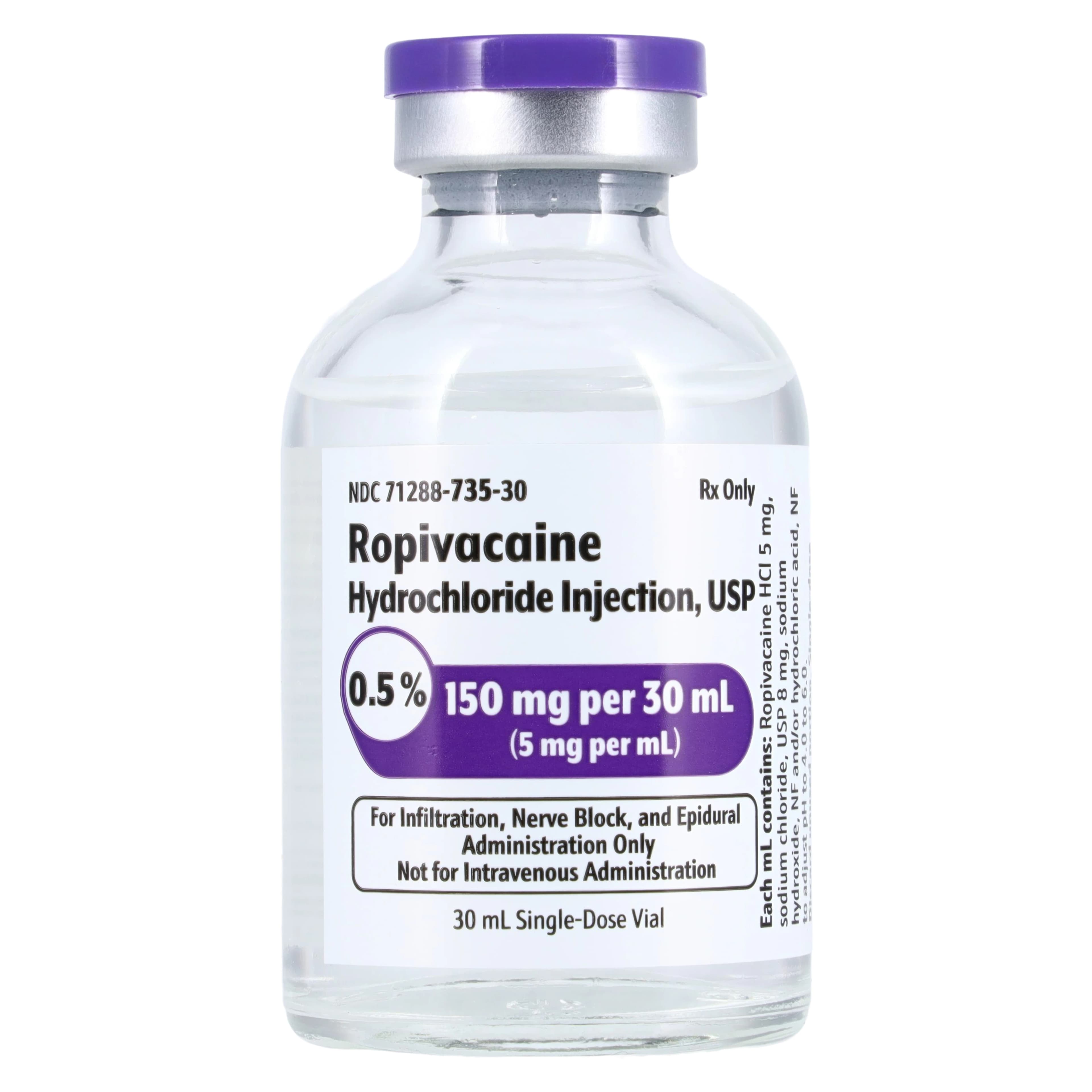Ropivacaine HCl Injection 5mg/mL, Single-Dose Vial, 30mL, 25/Package thumbnail 2