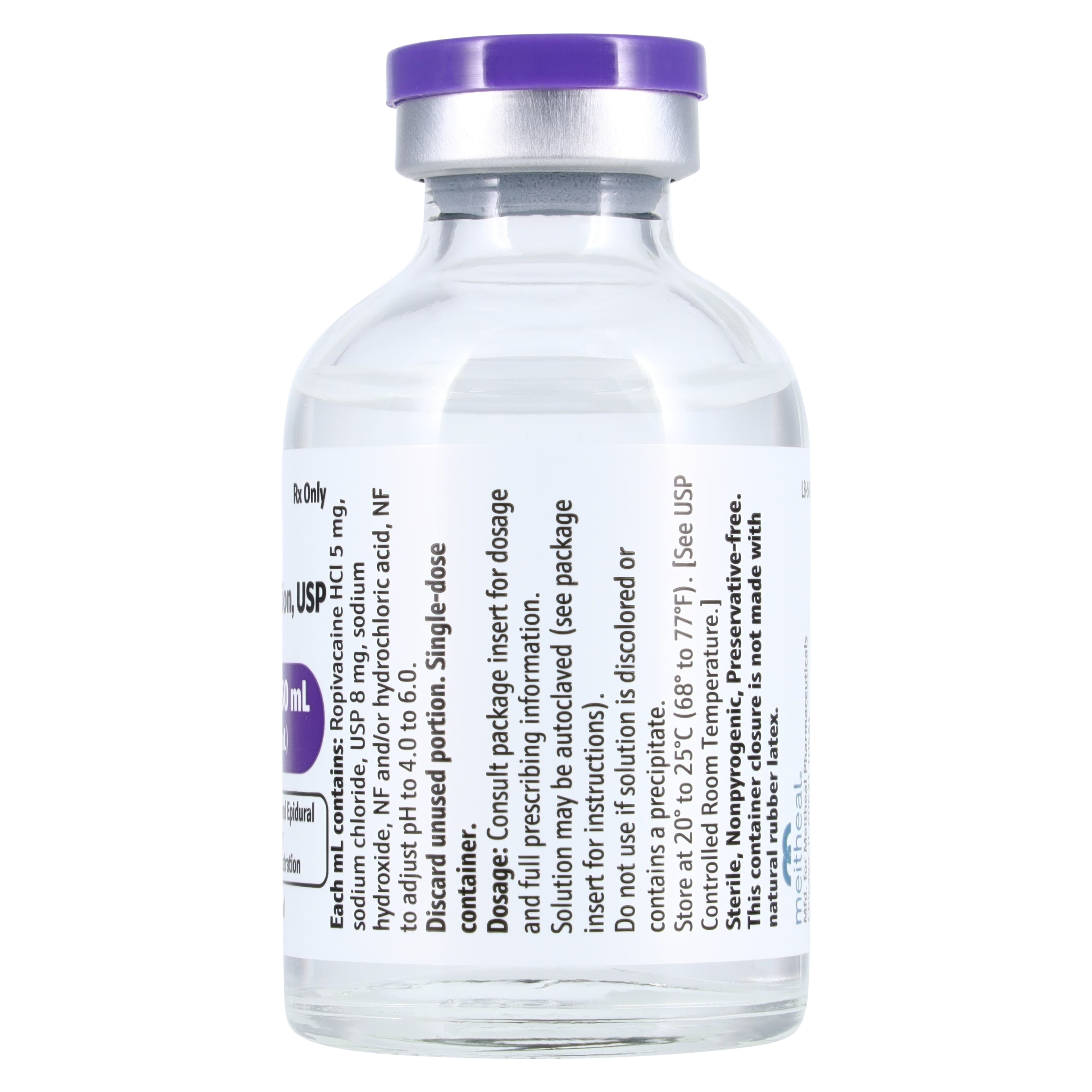 Ropivacaine HCl Injection 5mg/mL, Single-Dose Vial, 30mL, 25/Package thumbnail 3