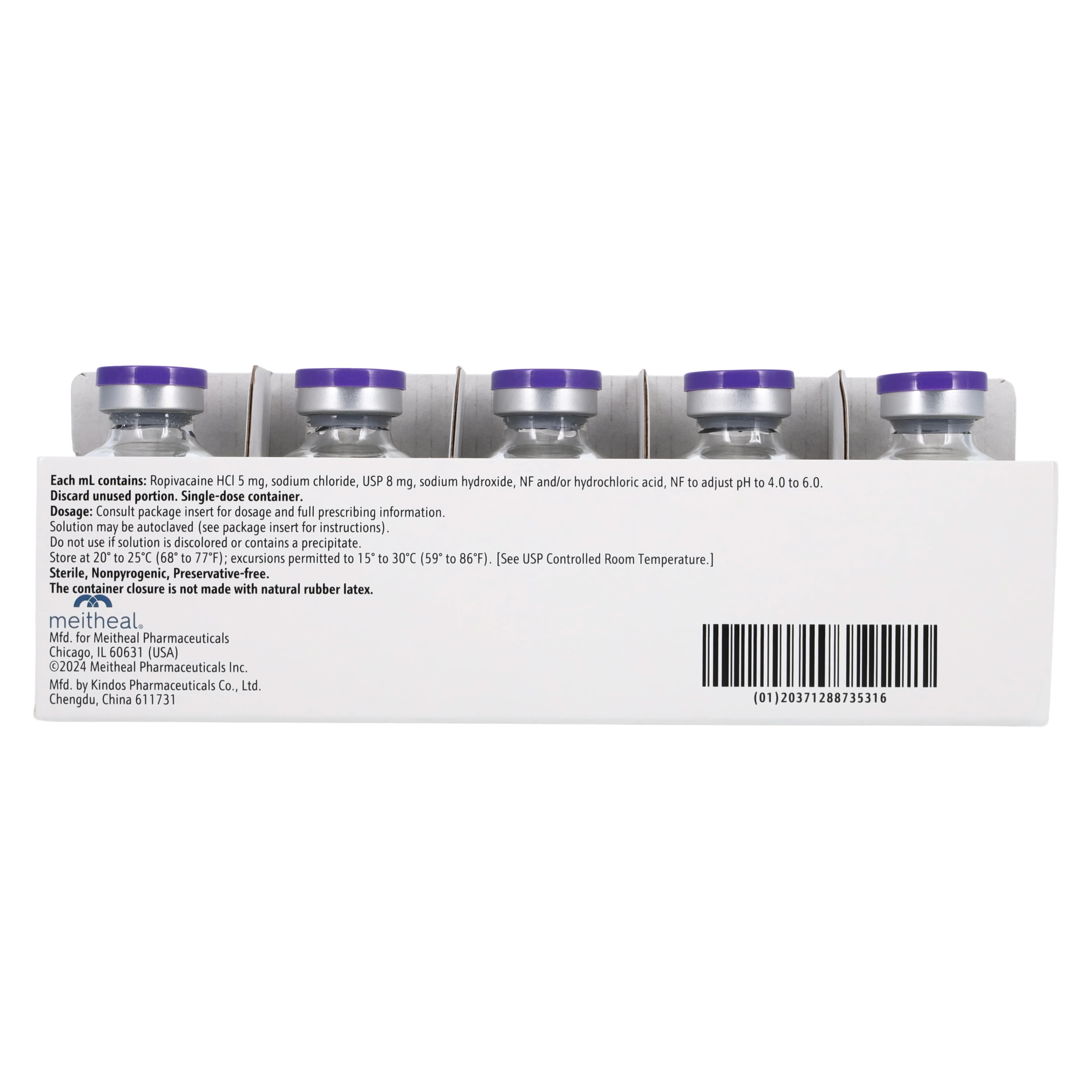 Ropivacaine HCl Injection 5mg/mL, Single-Dose Vial, 30mL, 25/Package thumbnail 5
