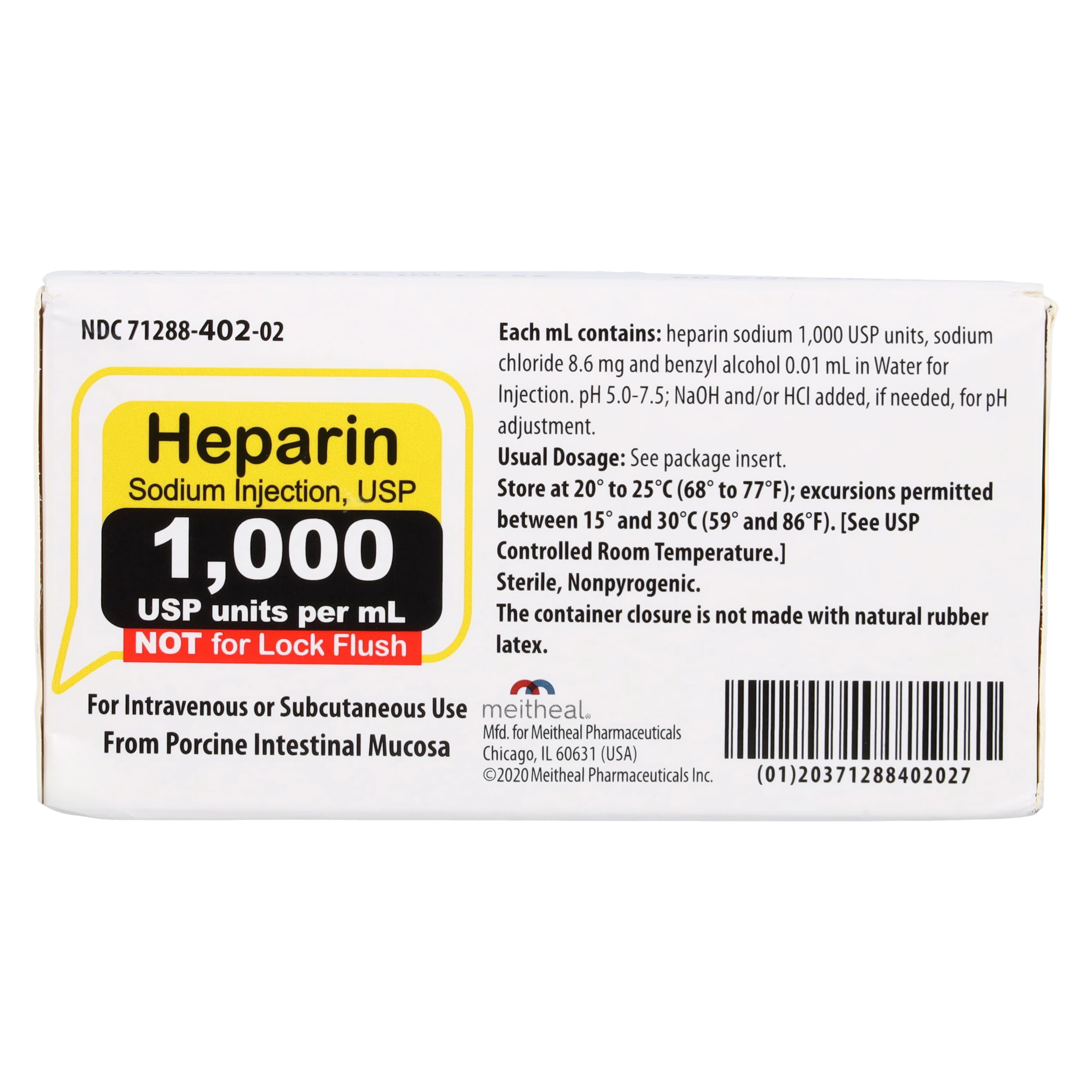Heparin Sodium Injection (Pork), 1,000 U/mL, SDV 1mL, 25/Package thumbnail 4