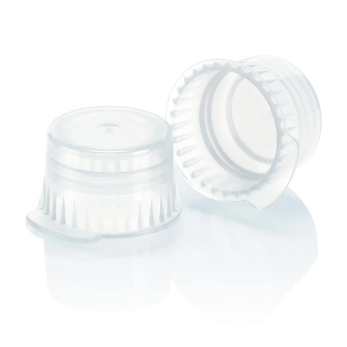 Globe Scientific Snap Cap for Vacuum/Test Tubes, Polyethylene, Clear, 12/13mm, 1000/Bag - Cap Snap Vac/Test Tubes Clear - Image 1