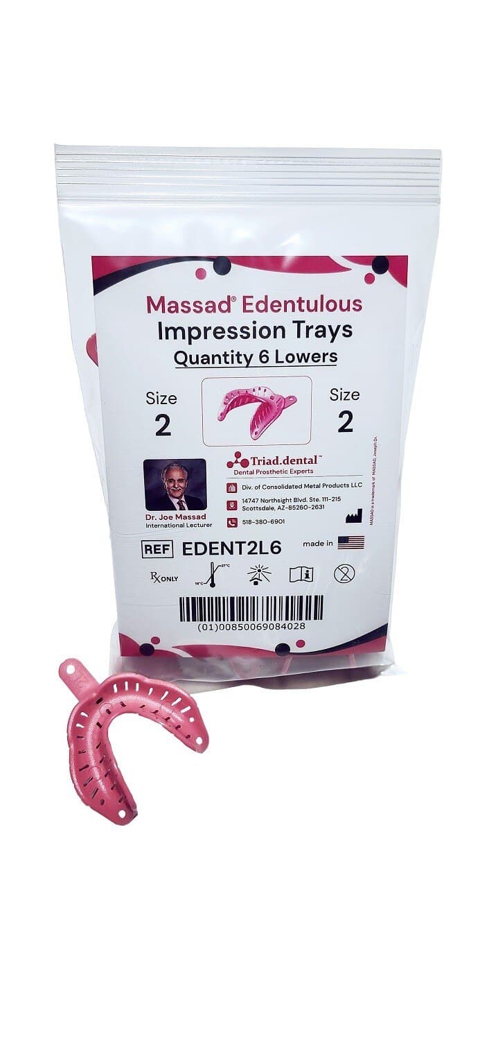 Massad Edentulous Impression Tray, Size 2 Lower, 6/Pkg thumbnail 2