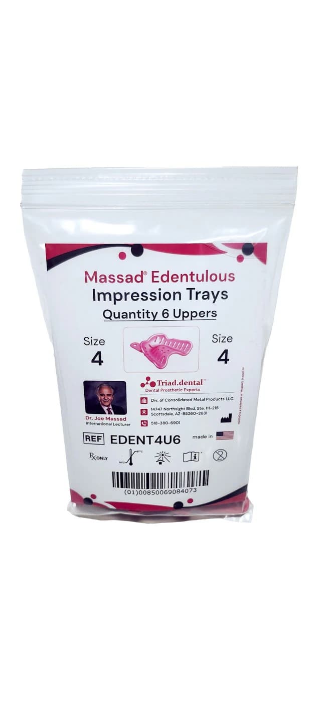 Massad Edentulous Impression Tray, Size 4, Upper, 6/Pkg thumbnail 2