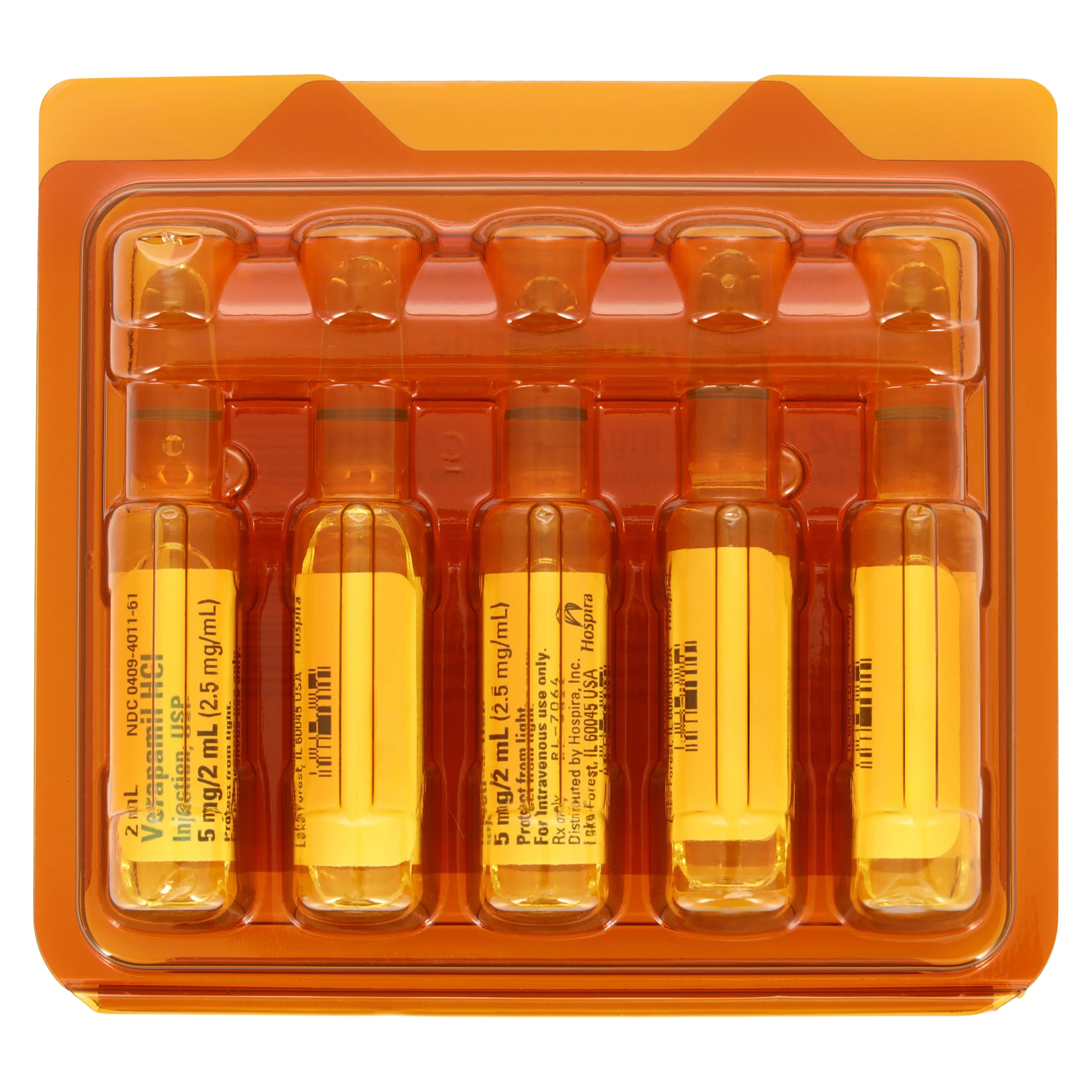 Verapamil HCl Injection, 2.5 mg/mL, 2 mL Ampule, Preservative-Free, 5/Package thumbnail 4