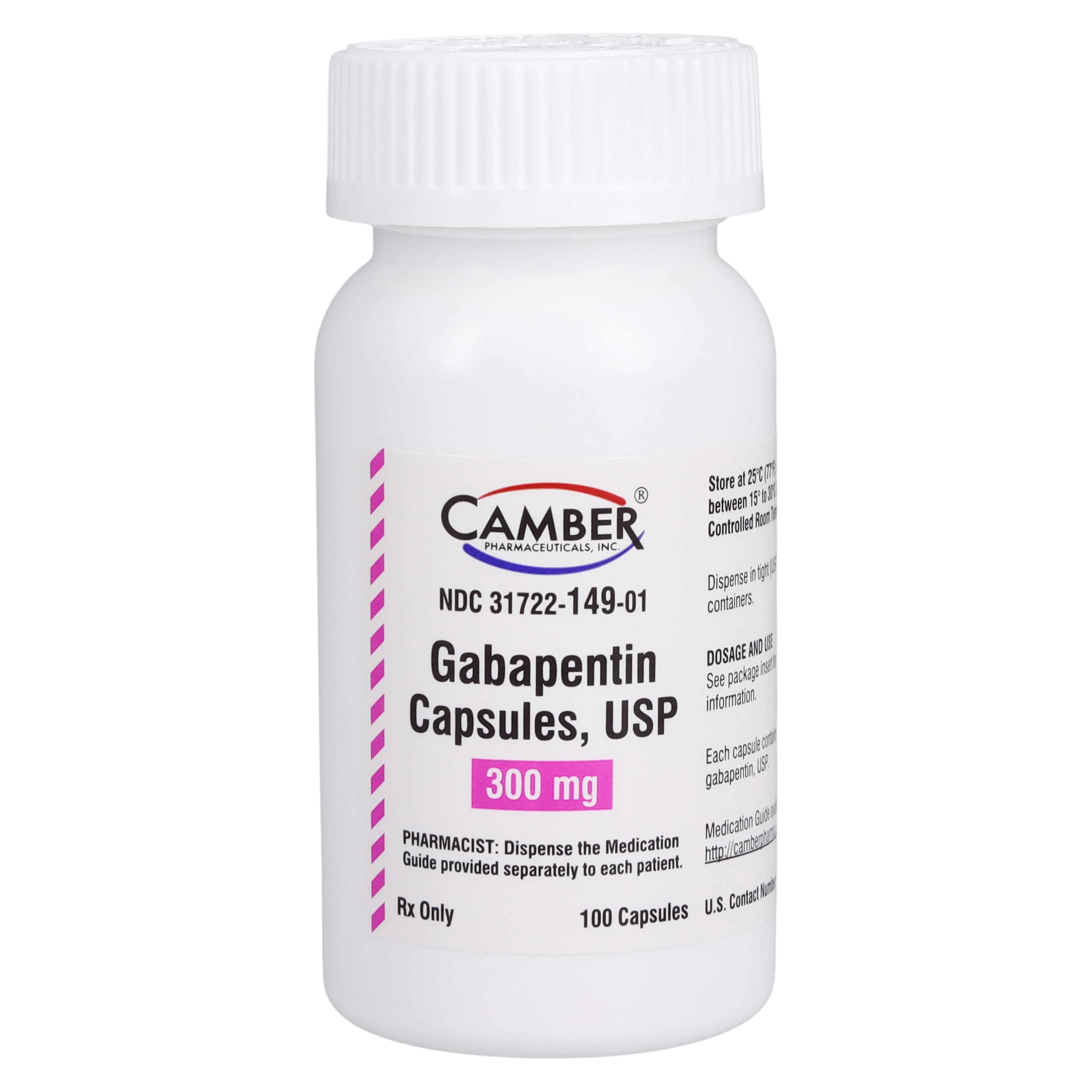 Gabapentin Capsules, 300mg, 100/Bottle, Camber Pharmaceuticals - Gabapentin Capsules - Image 1