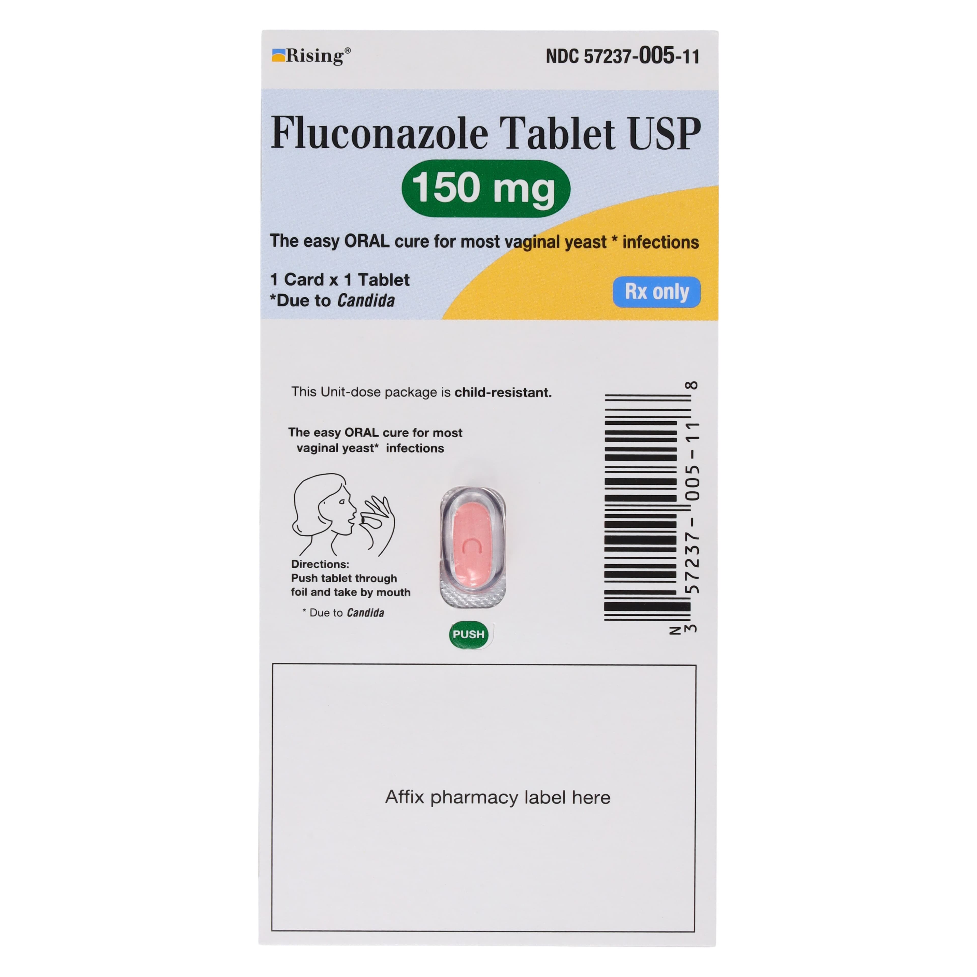 Fluconazole Tablets, 150mg, Unit Dose, 1x12/Package, Rising Pharmaceuticals thumbnail 2