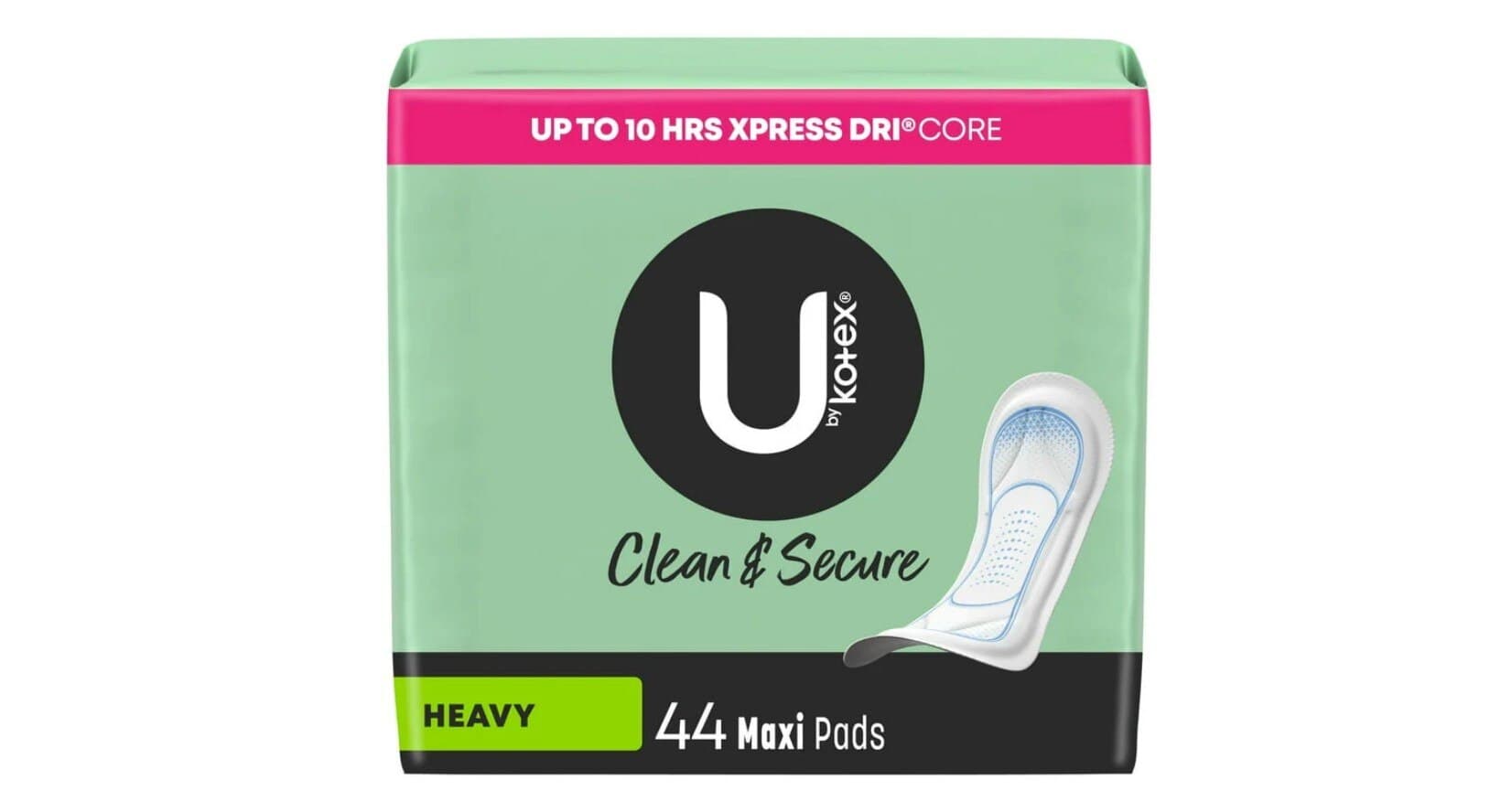 Kotex U Maxi Pad, Heavy, White, Disposable, Fragrance Free, Latex Free, 44/Pk thumbnail 2