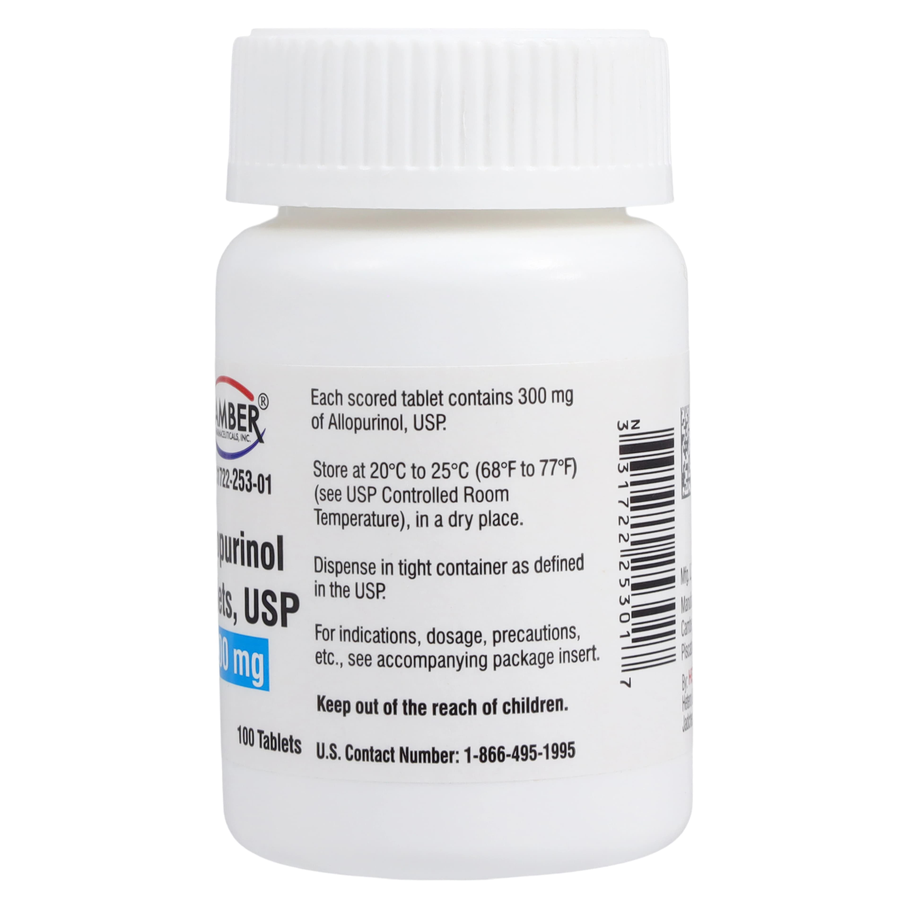 Allopurinol Tablets, 300mg, 100/Bottle, Camber Pharmaceuticals thumbnail 2